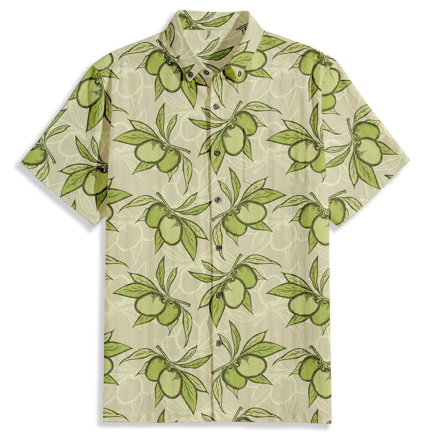 Olives Print Short Sleeve Shirt - Bonlax