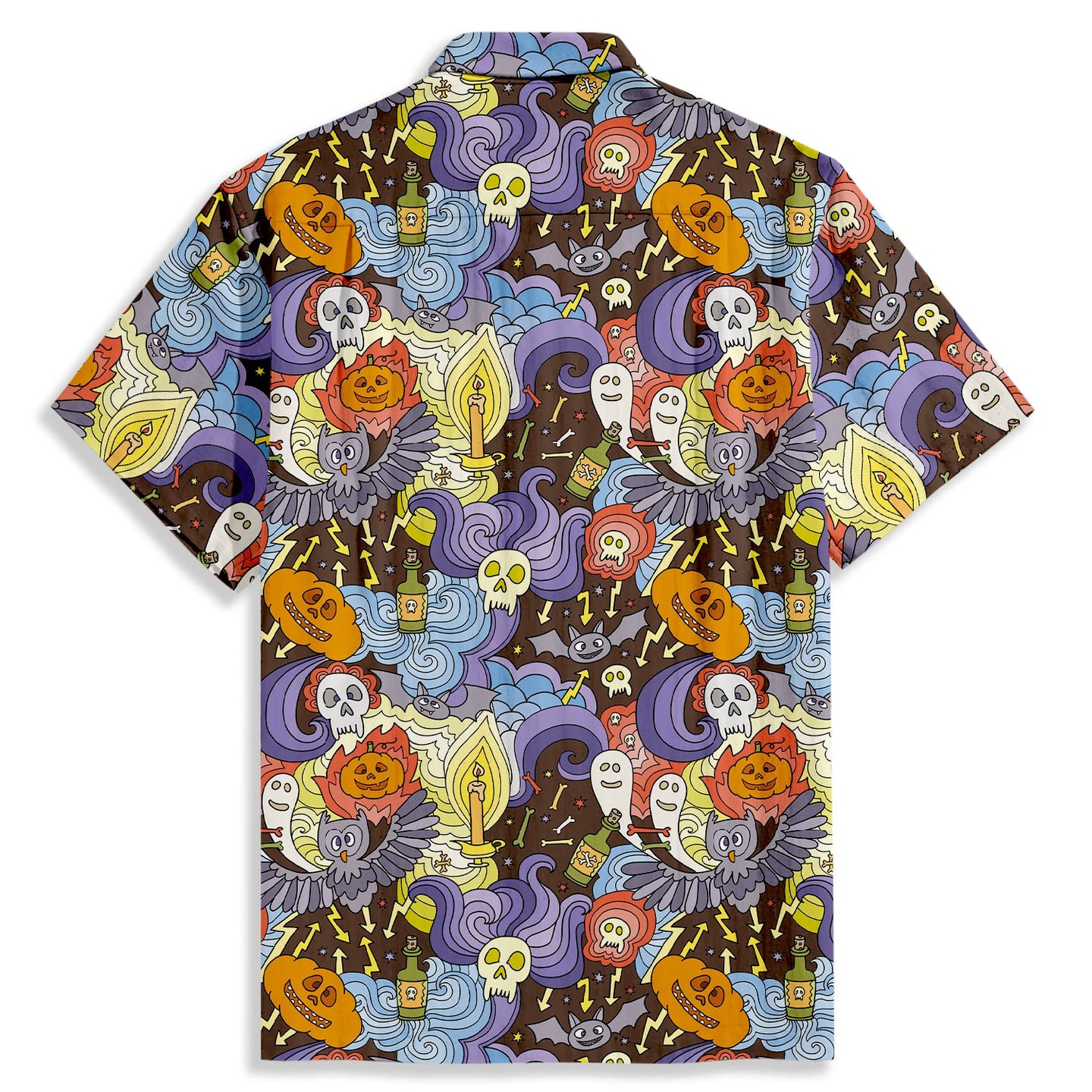 Cartoon Halloween Pattern Short Sleeve Shirt - Bonlax