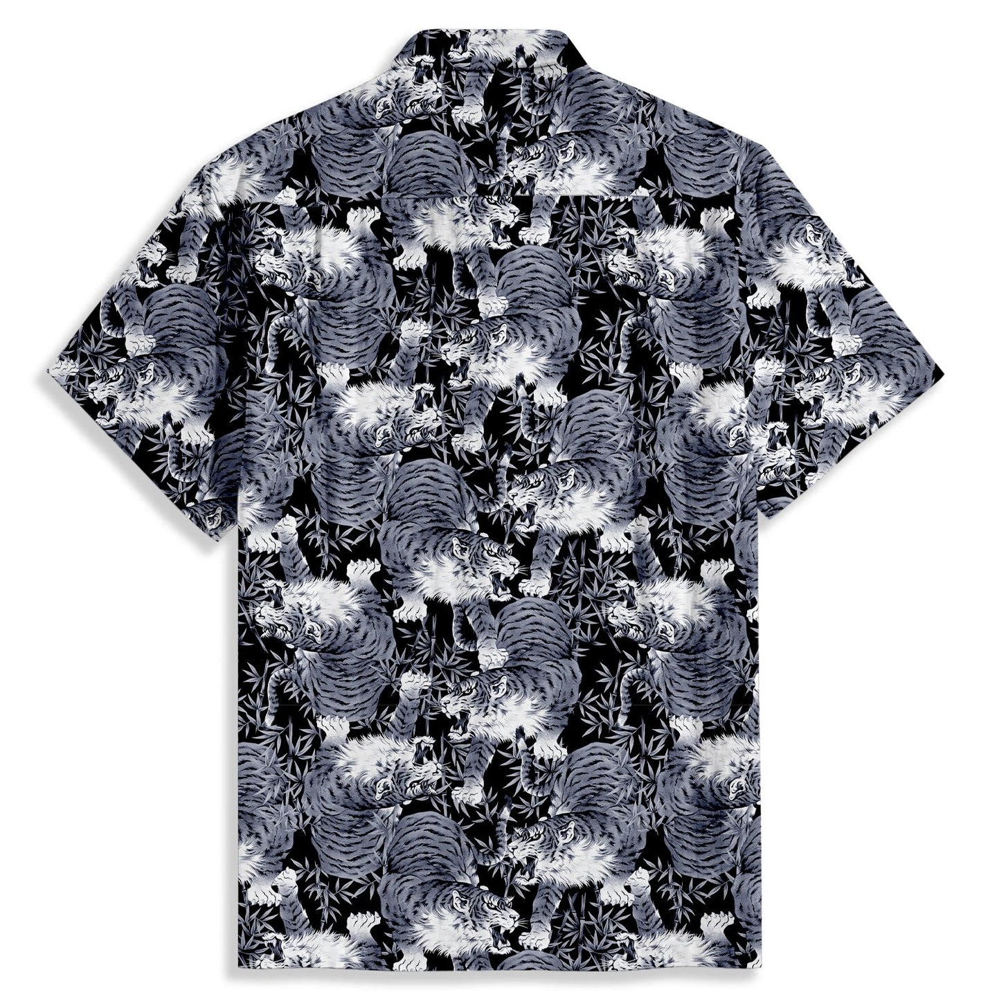 Japanese Style Hand-painted Tiger Short Sleeve Shirt - Bonlax