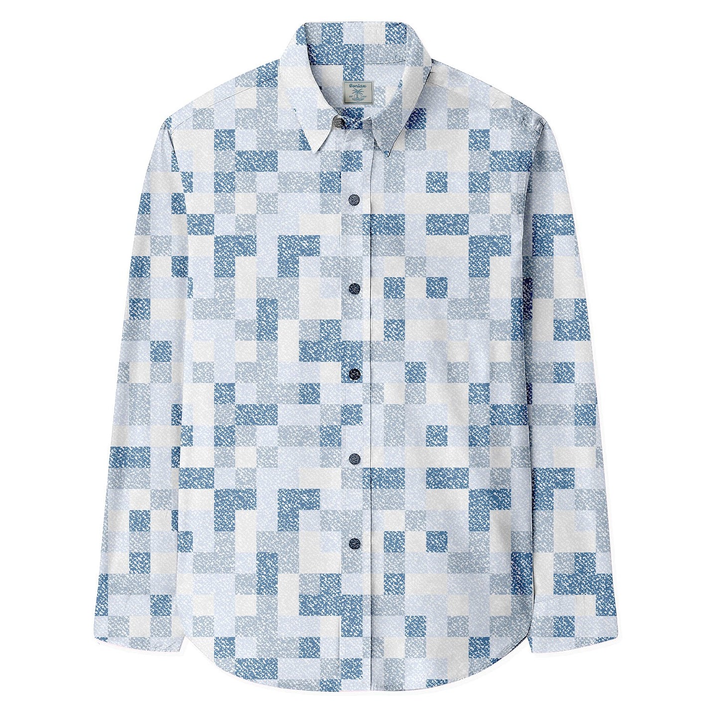 Mosaic Print Long Sleeve Shirt - Bonlax