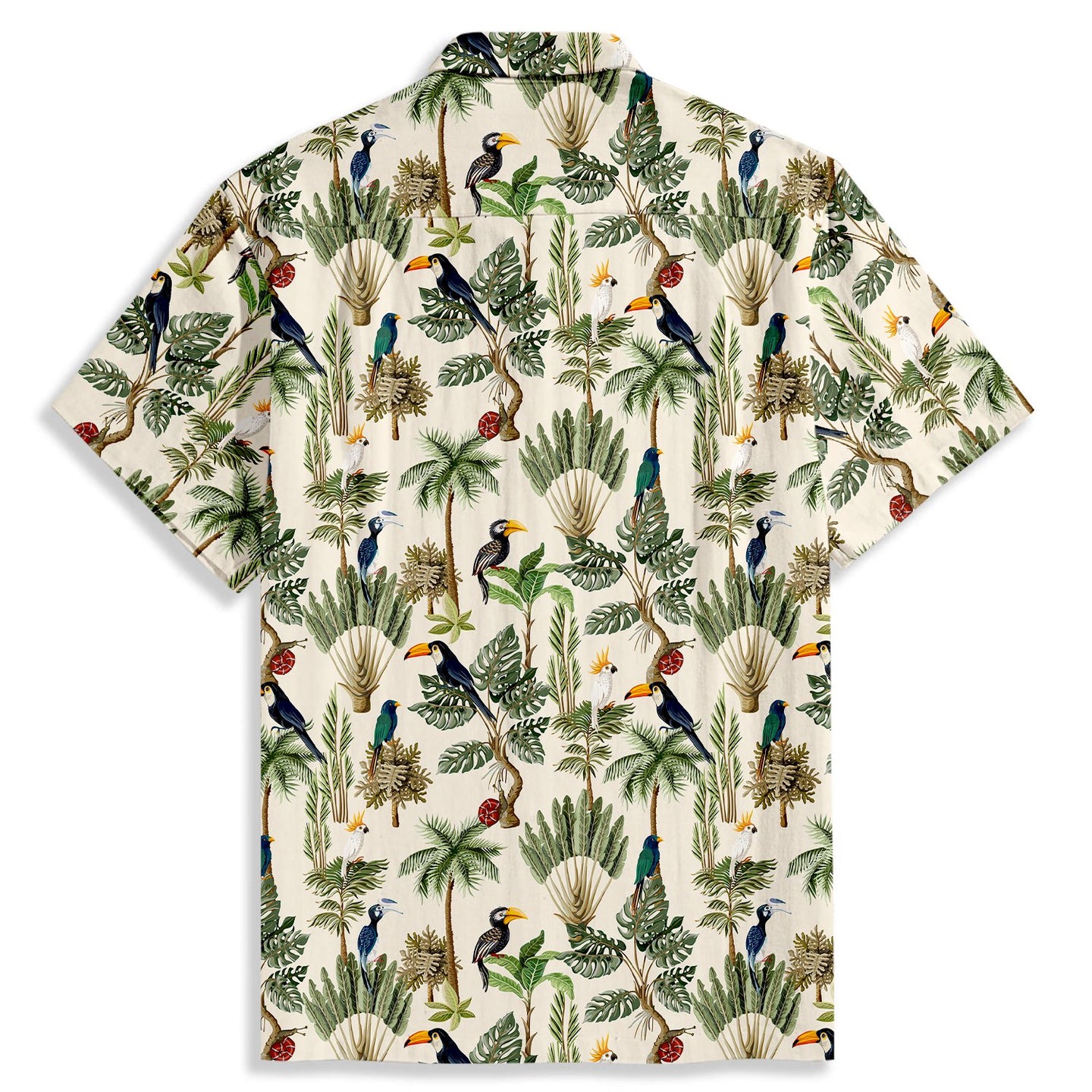 Cheese Vine & Toucan Print Short Sleeve Shirt - Bonlax