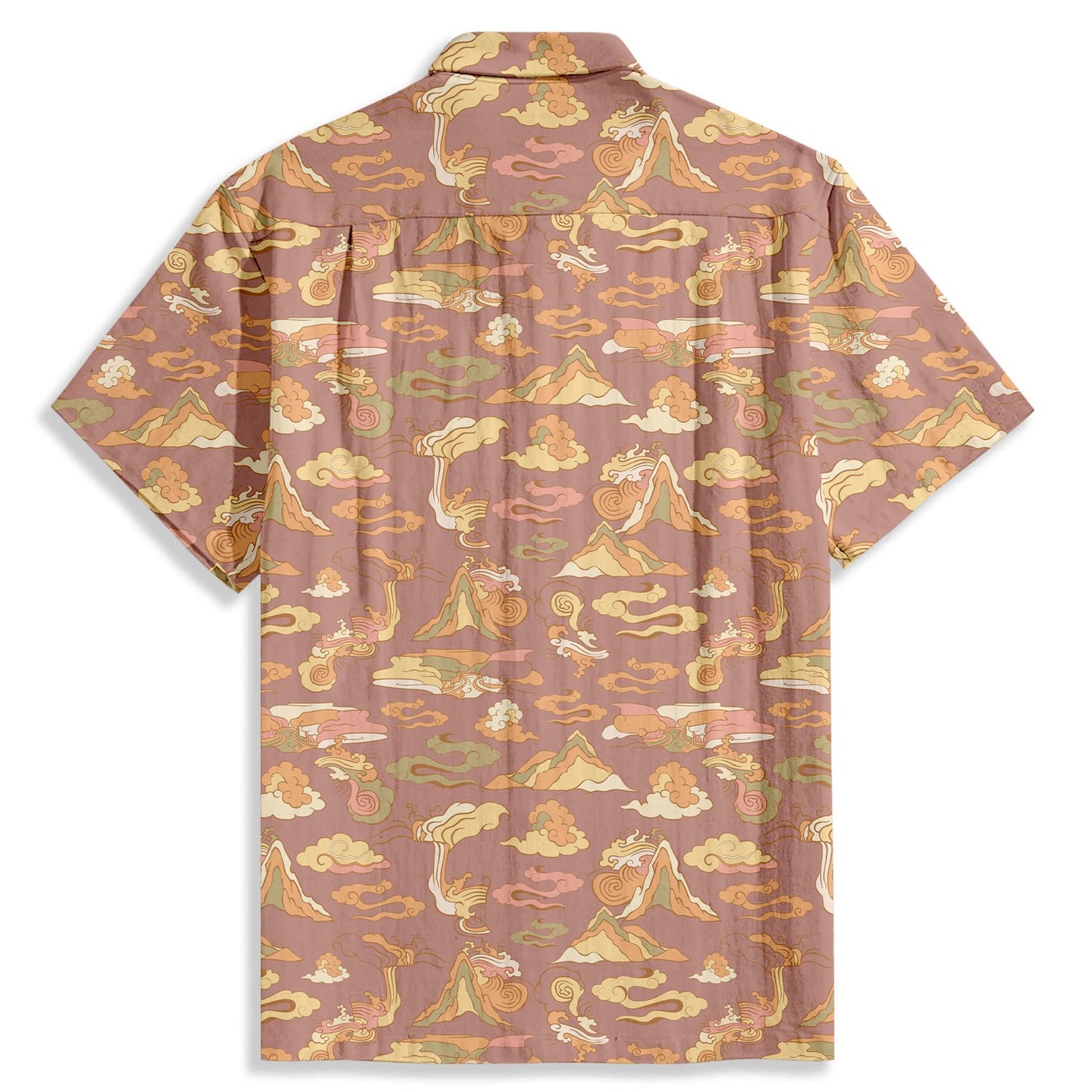 Waves & Islands Print Short Sleeve Shirt - Bonlax