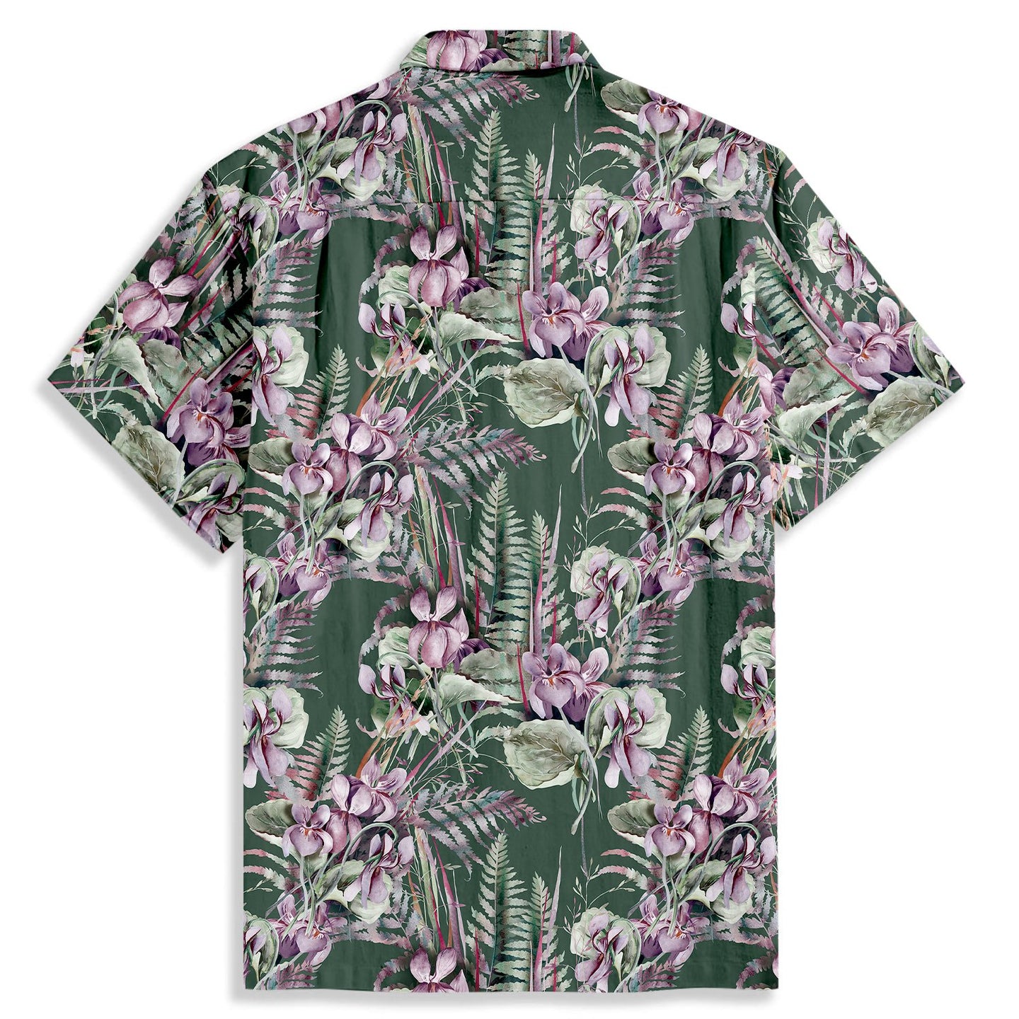 Viola Flowers Print Short Sleeve Shirt - Bonlax