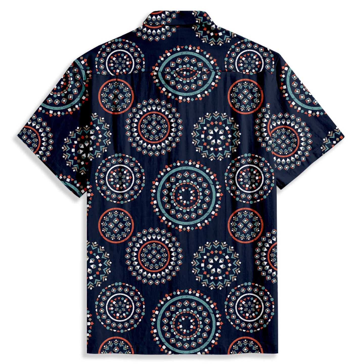 Ethnic Style Rhombus Print Short Sleeve Shirt - Bonlax