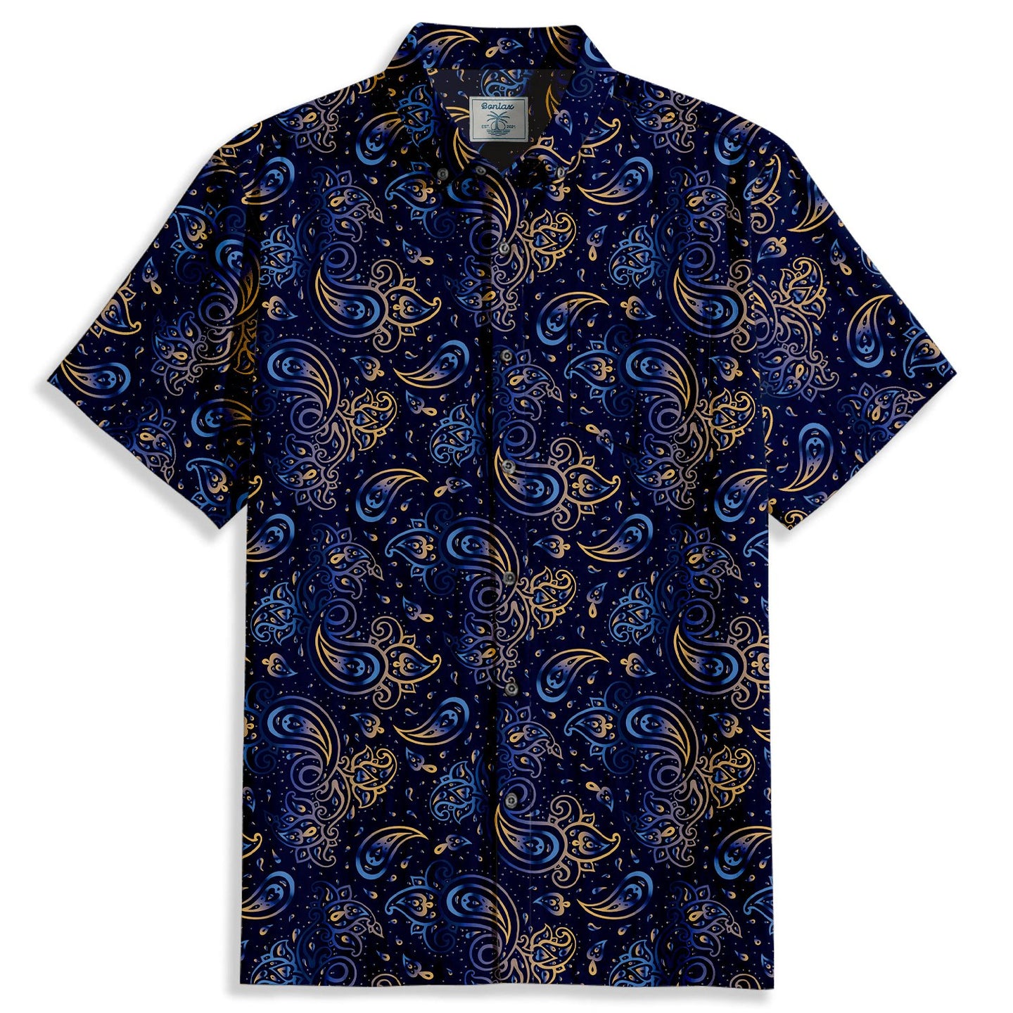 Gradient Paisley Short Sleeve Shirt - Bonlax