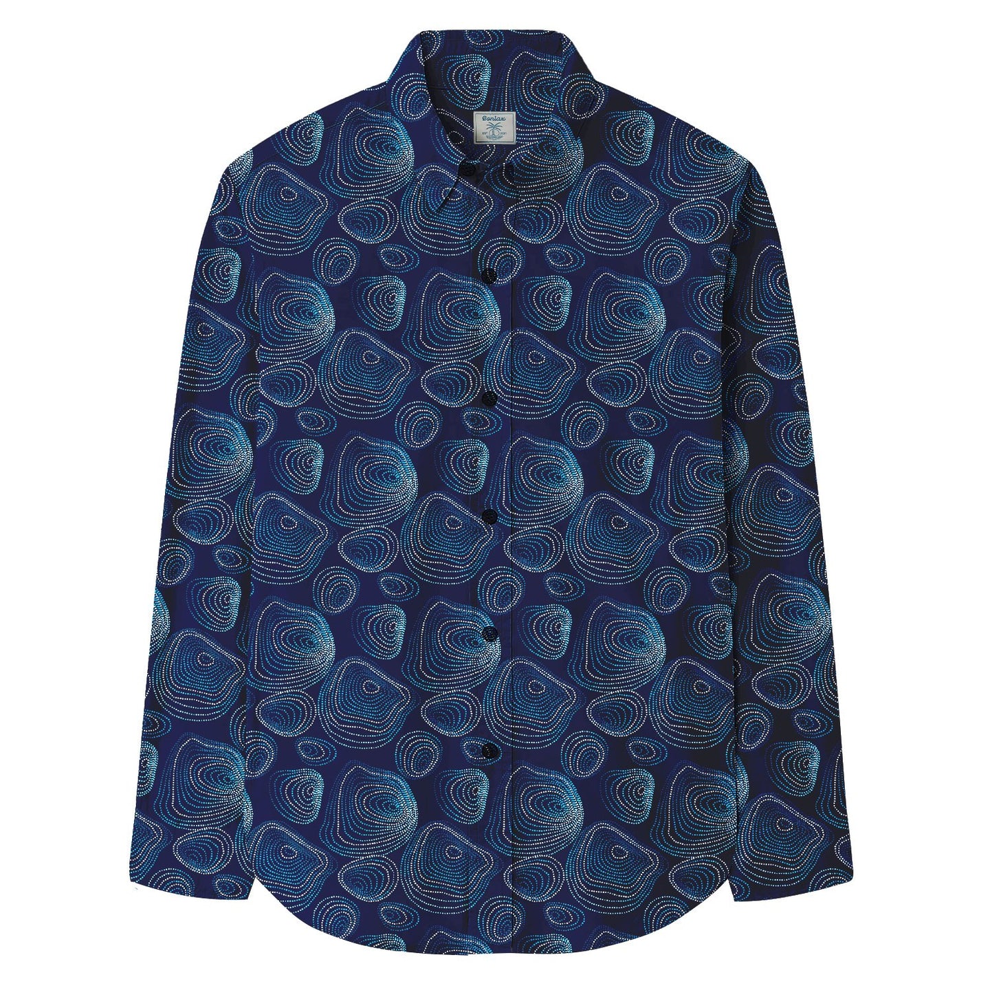 Irregular Ellipse Print Long Sleeve Shirt - Bonlax