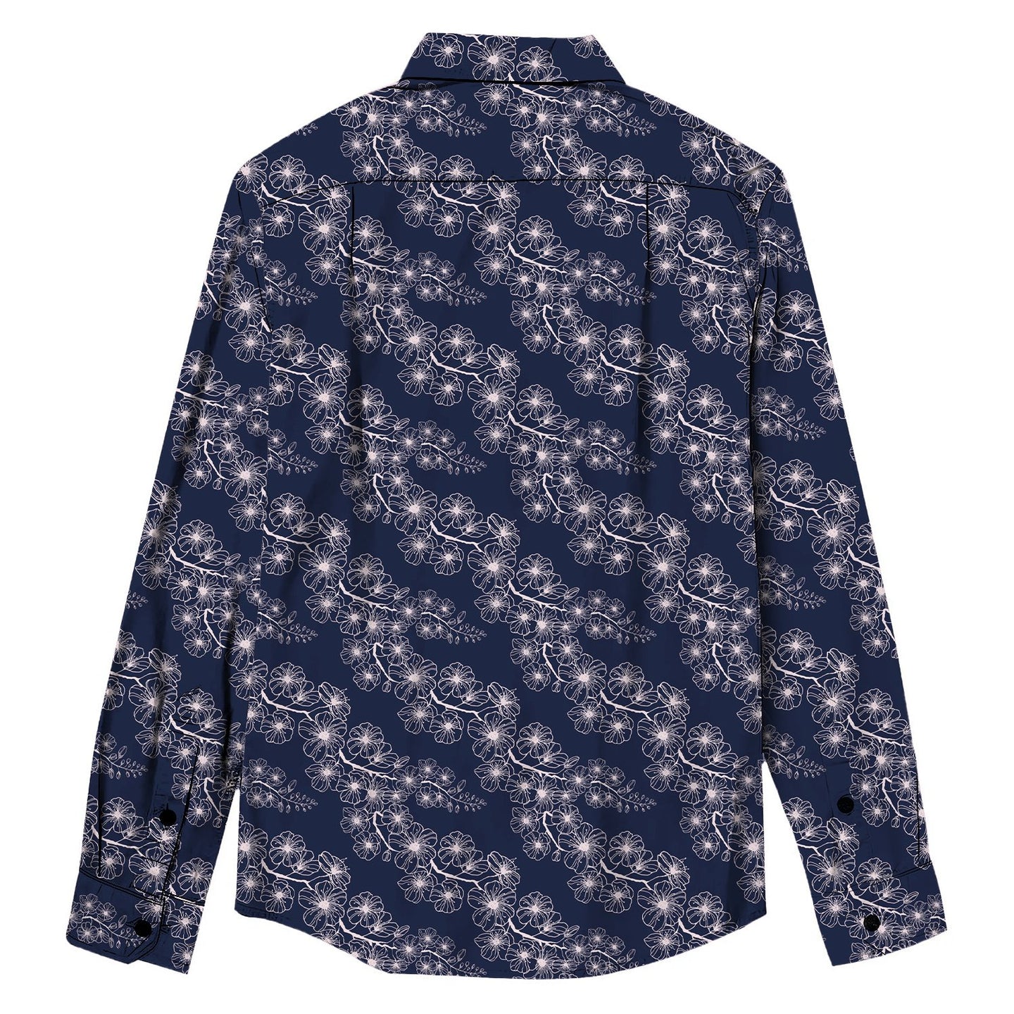 Hibiscus Flower Print  Long Sleeve Shirt - Bonlax