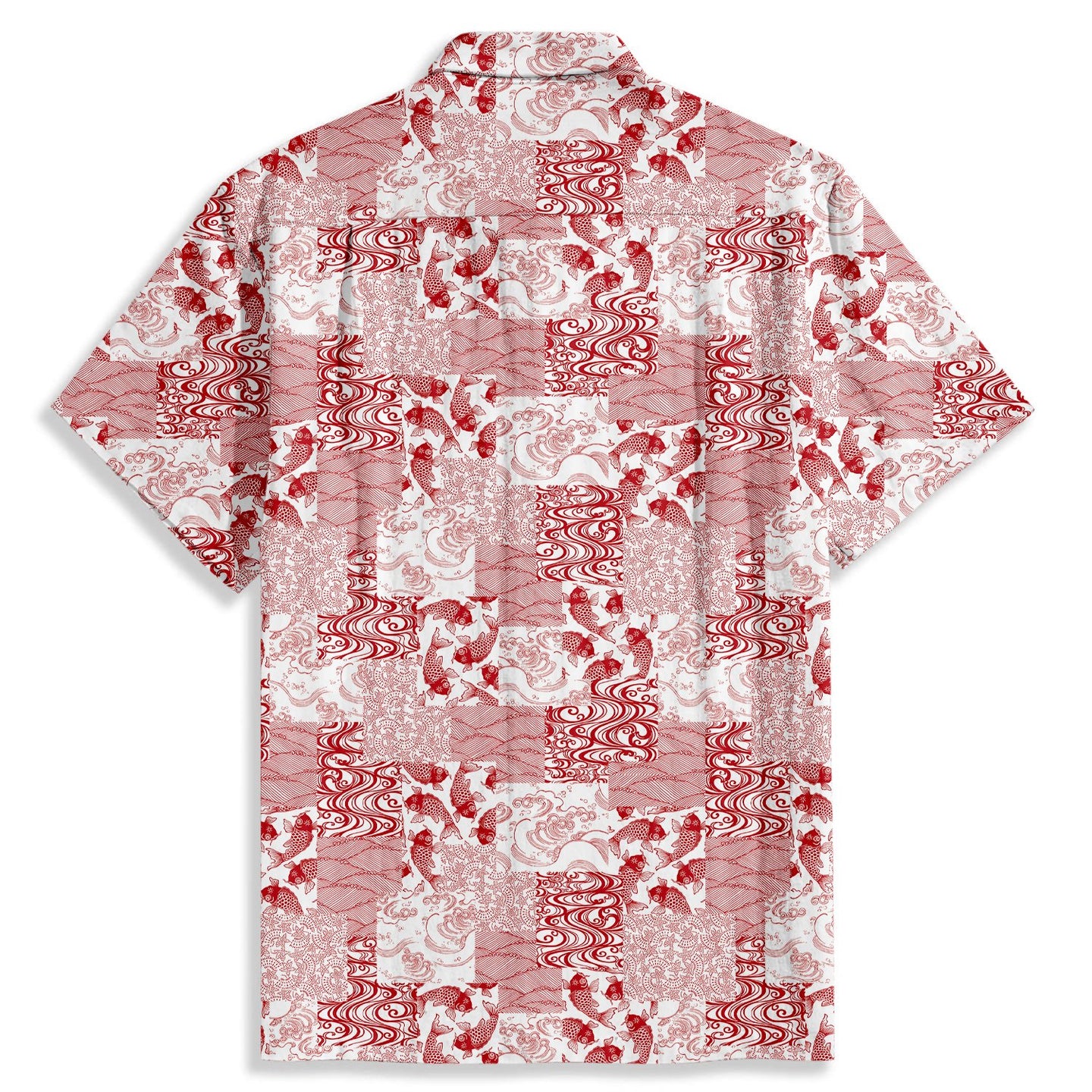 Japanese Koi Print Short Sleeve Shirt - Bonlax