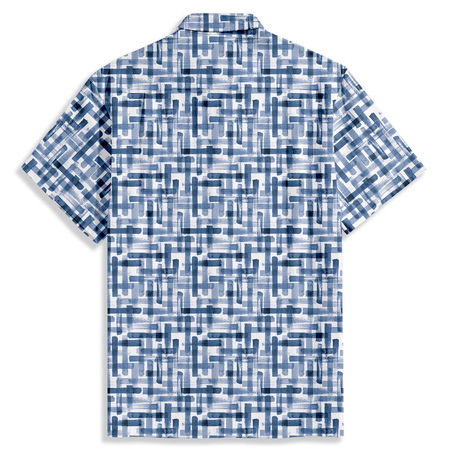 Columnar Cross Print Short Sleeve Shirt - Bonlax