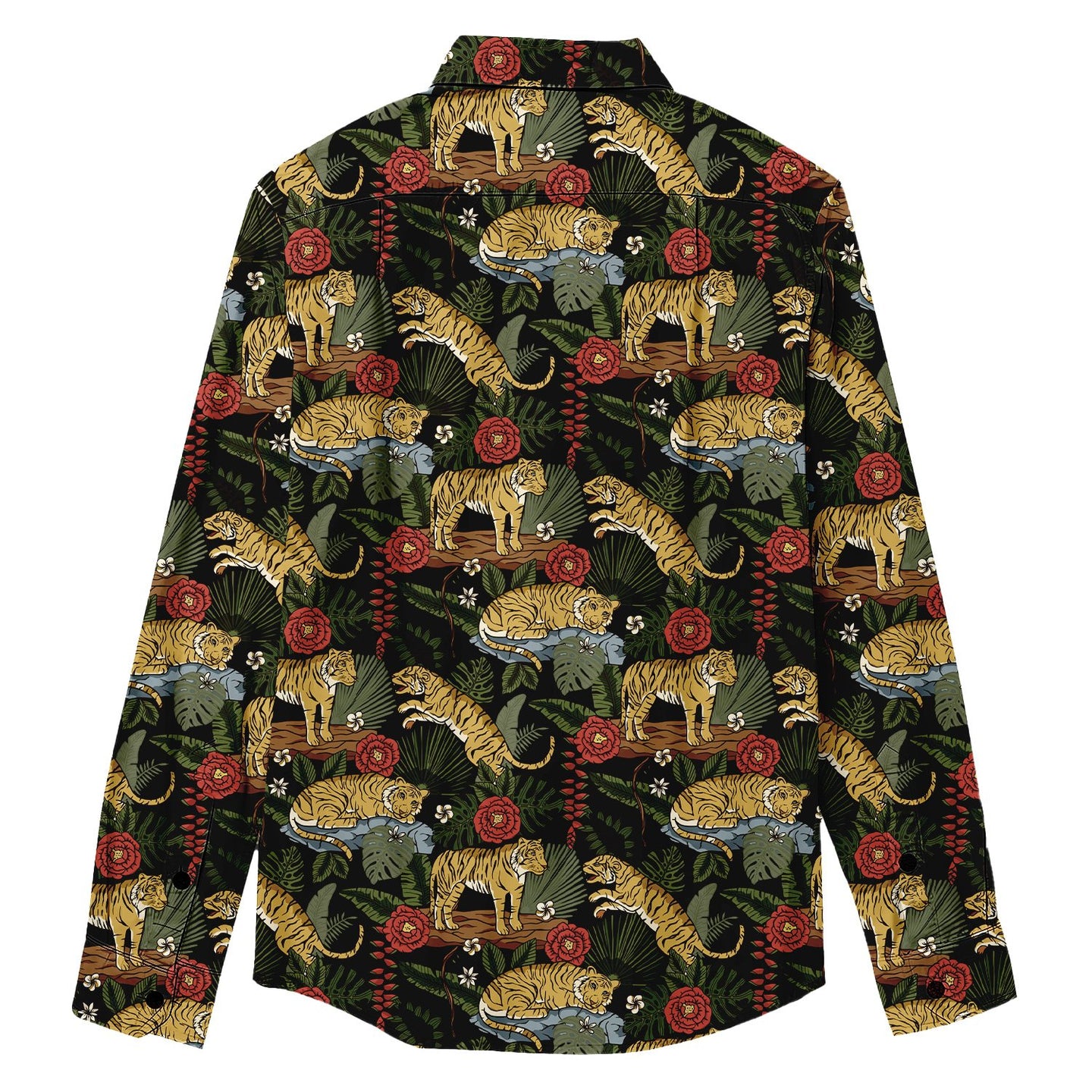 Jungle Tiger Print Long Sleeve Shirt - Bonlax