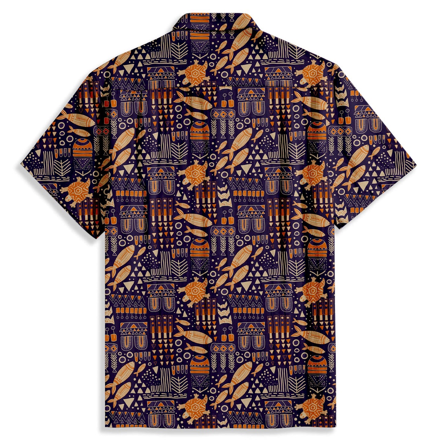 Fish Geometric Pattern Short Sleeve Shirt - Bonlax