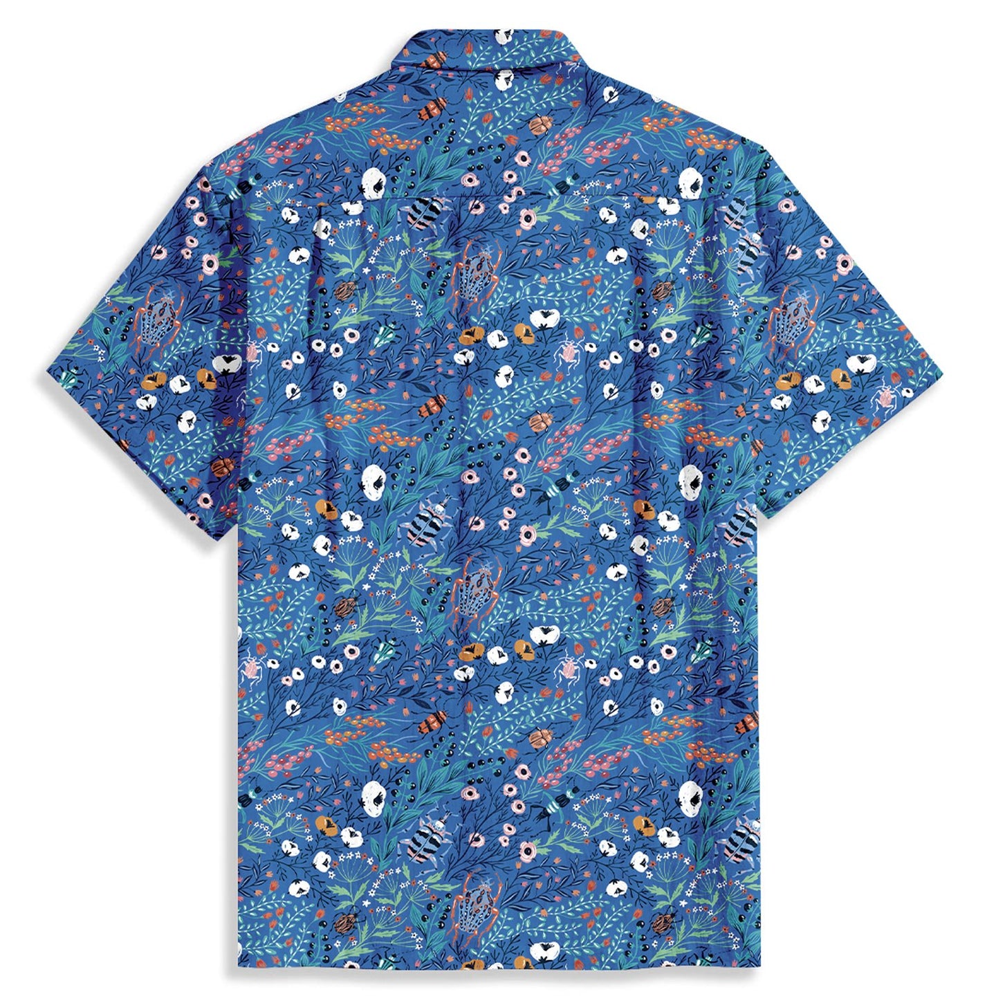 Plant Insects Print Short Sleeve Shirt - Bonlax