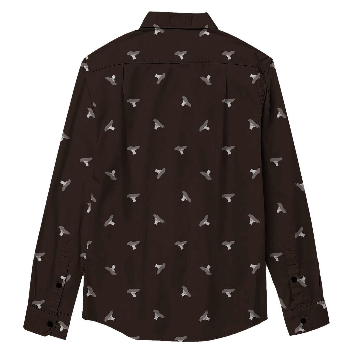 Mushroom Print Long Sleeve Shirt - Bonlax