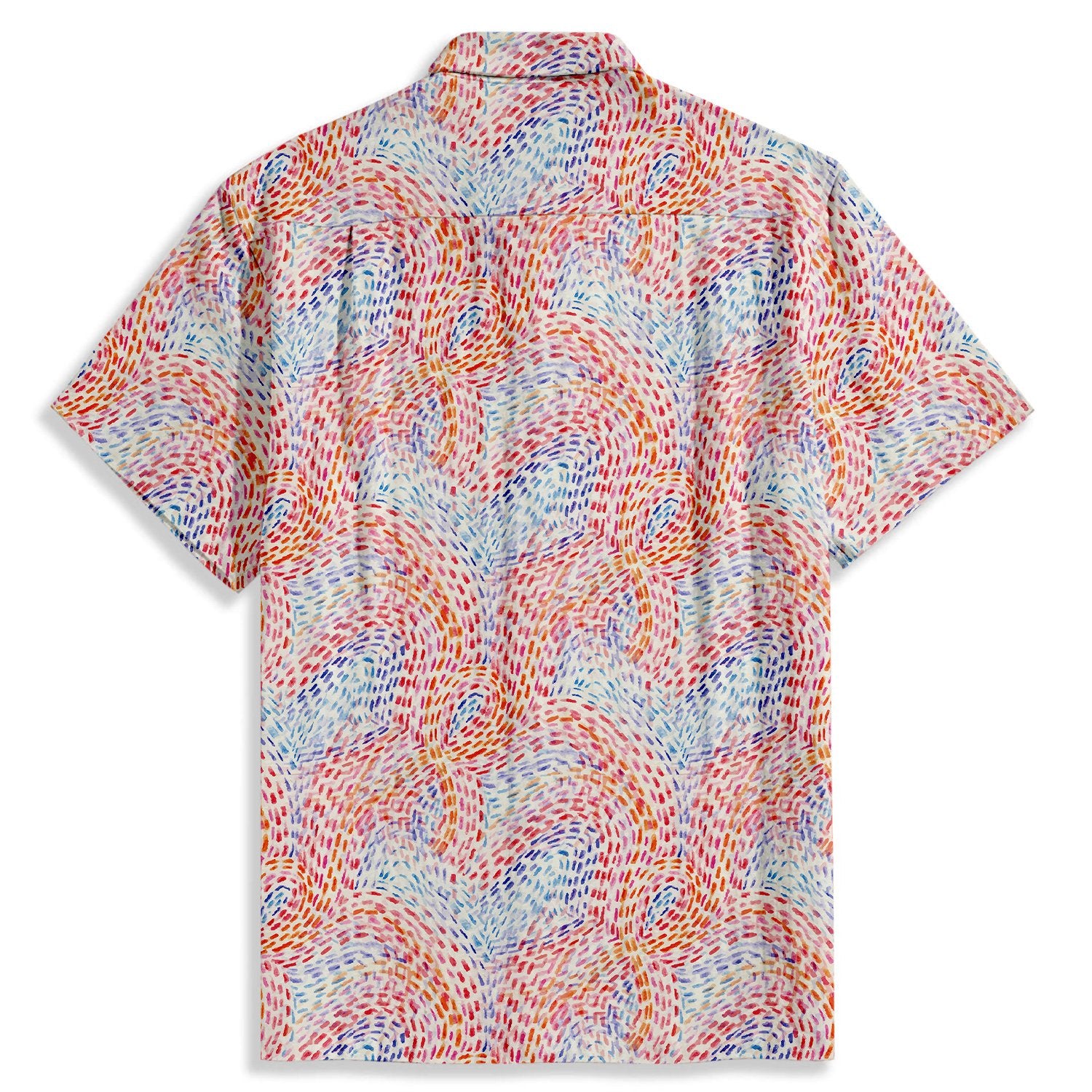 Gradient Spots Contrasting Colors Short Sleeve Shirt - Bonlax