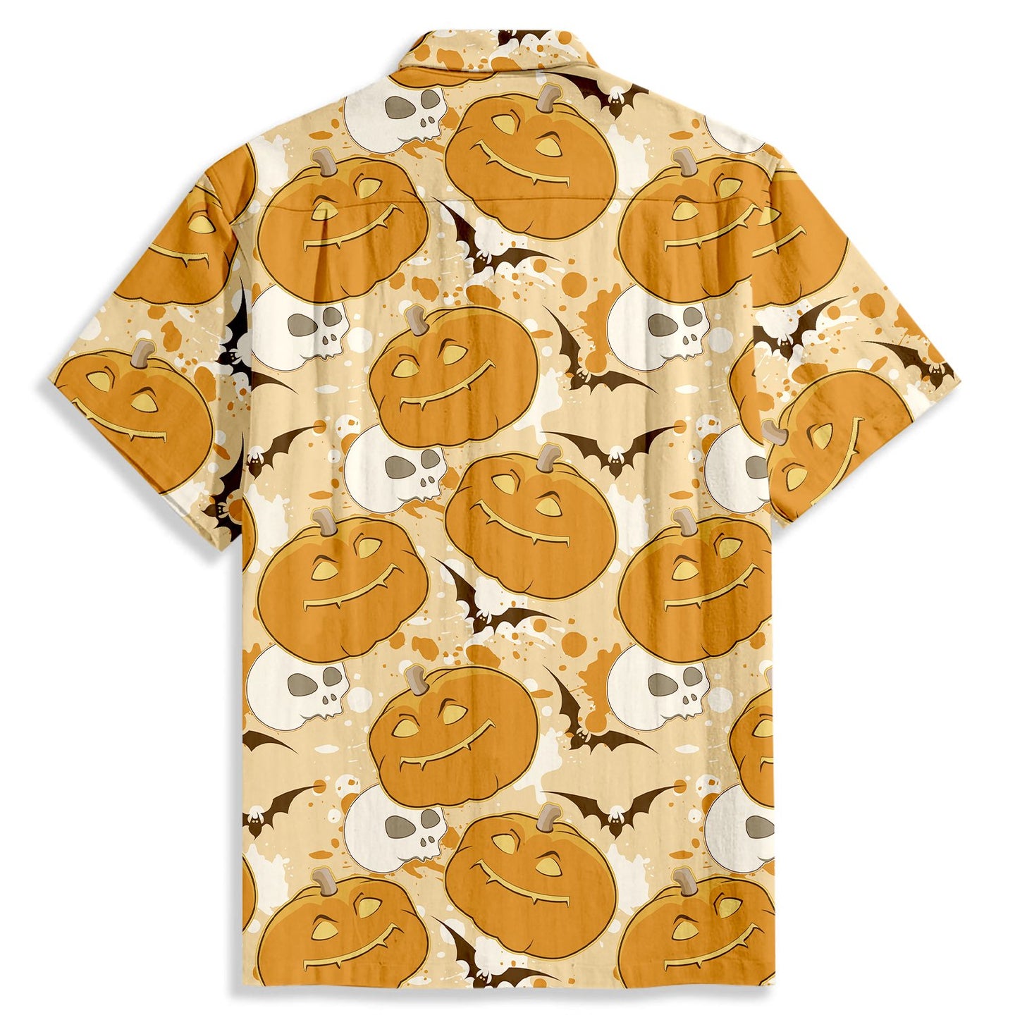 Halloween Pumpkin Mottled Decoration Short Sleeve Shirt - Bonlax