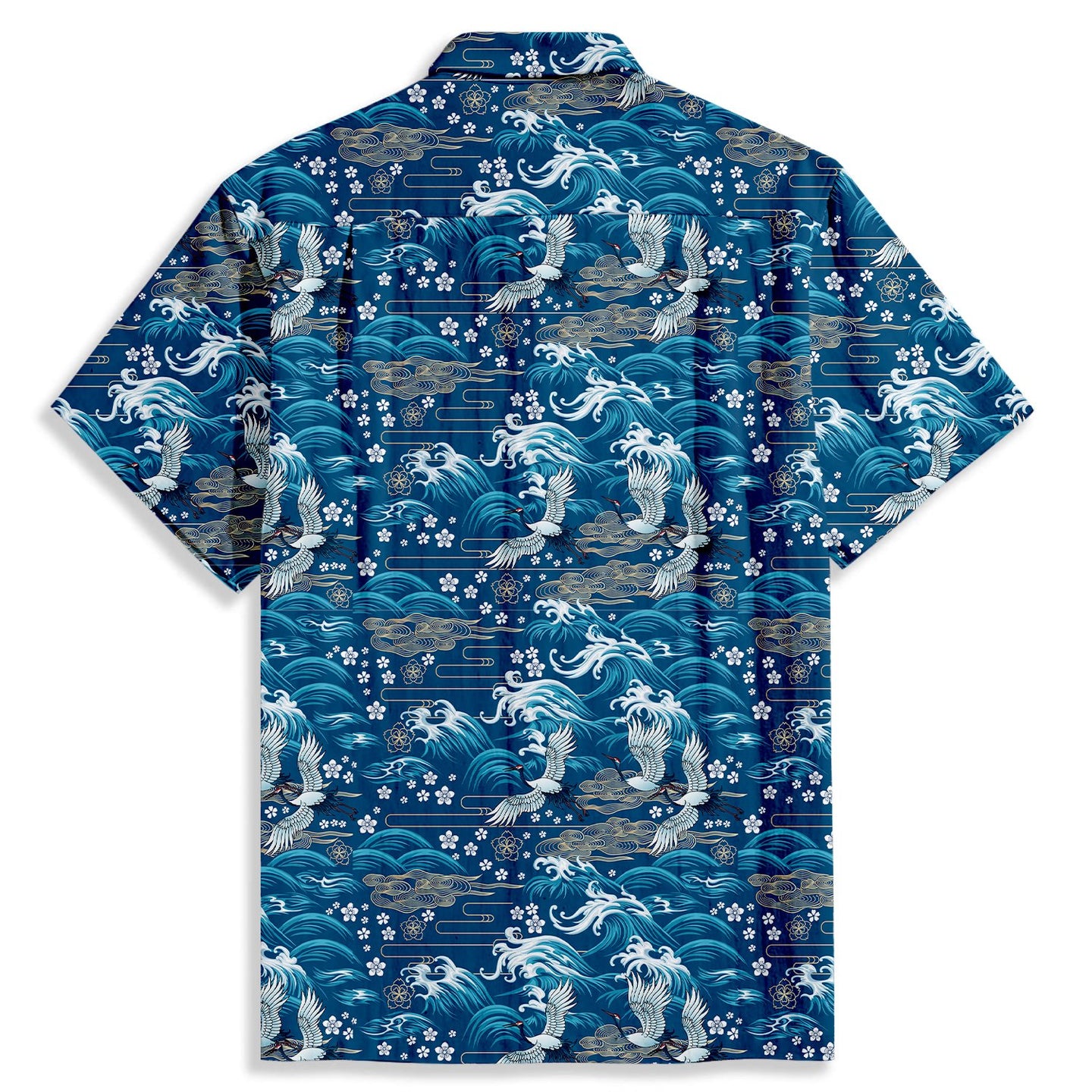 Waves & Clouds Print Short Sleeve Shirt - Bonlax