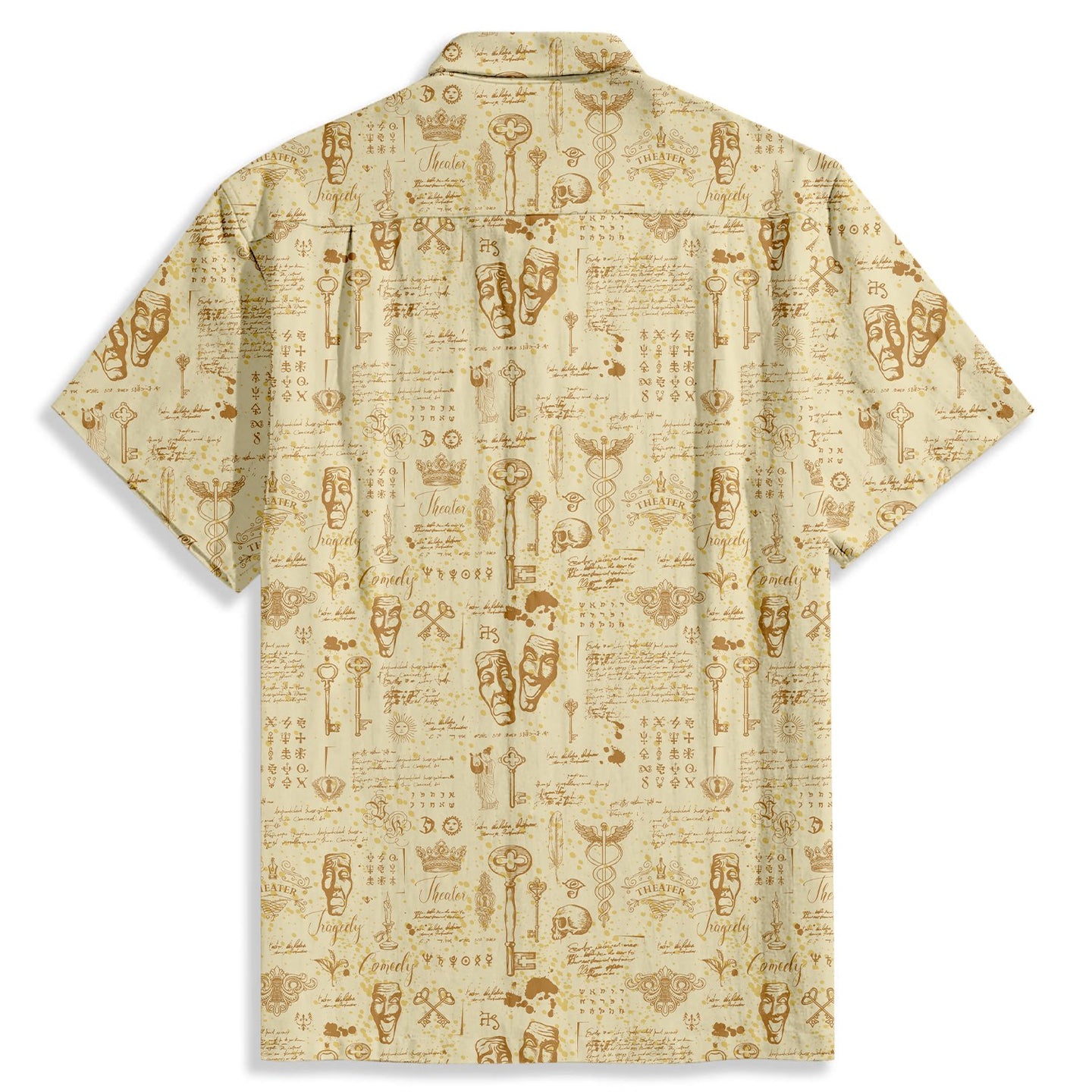 Drama Theme Face Print Short Sleeve Shirt - Bonlax