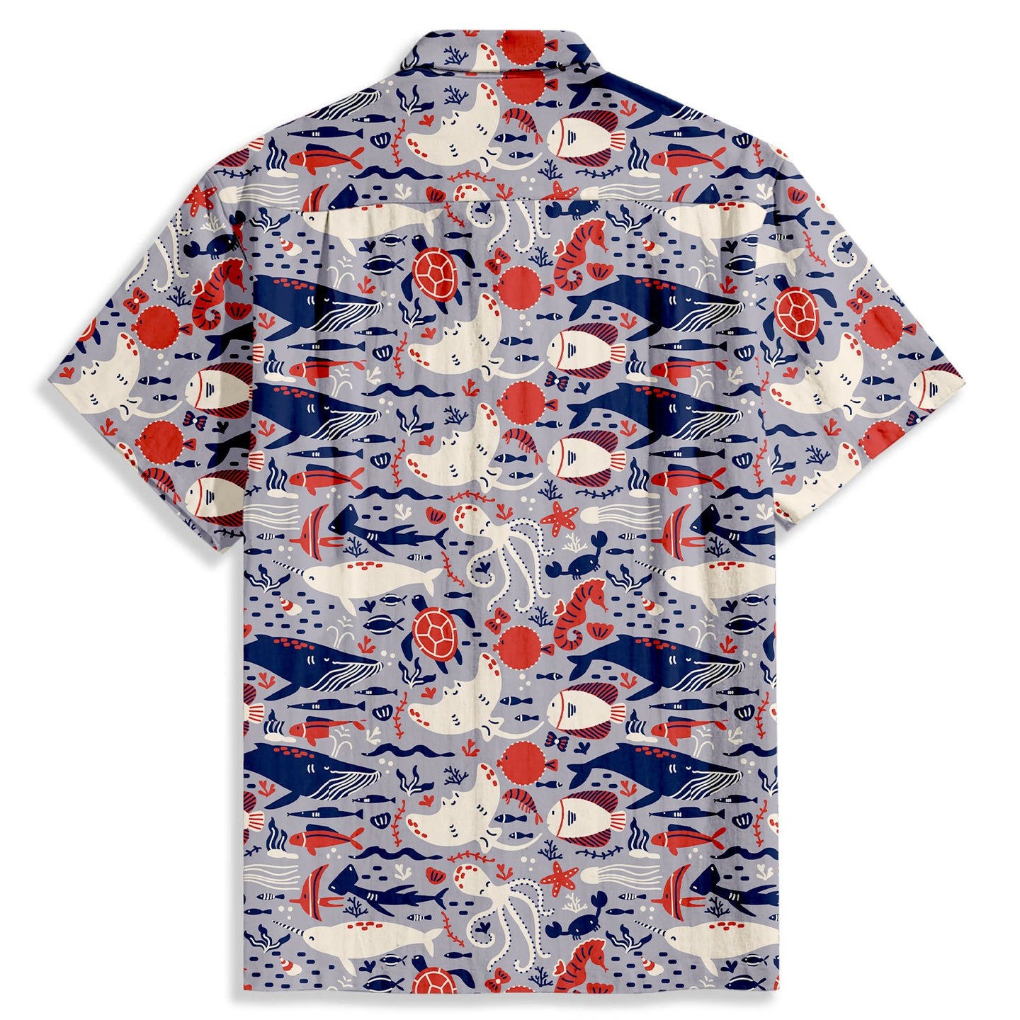 Octopus Clownfish Print Short Sleeve Shirt - Bonlax