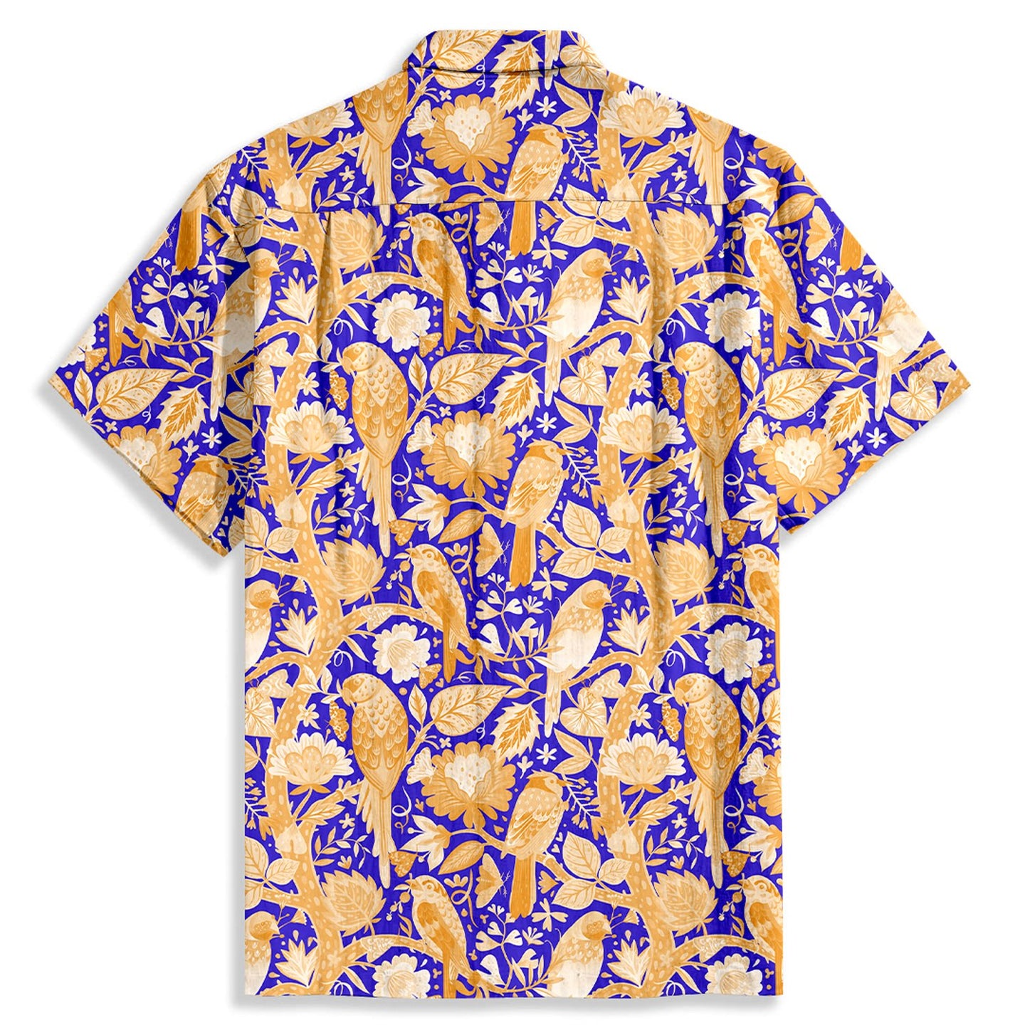 Bird & Branch Print Short Sleeve Shirt - Bonlax