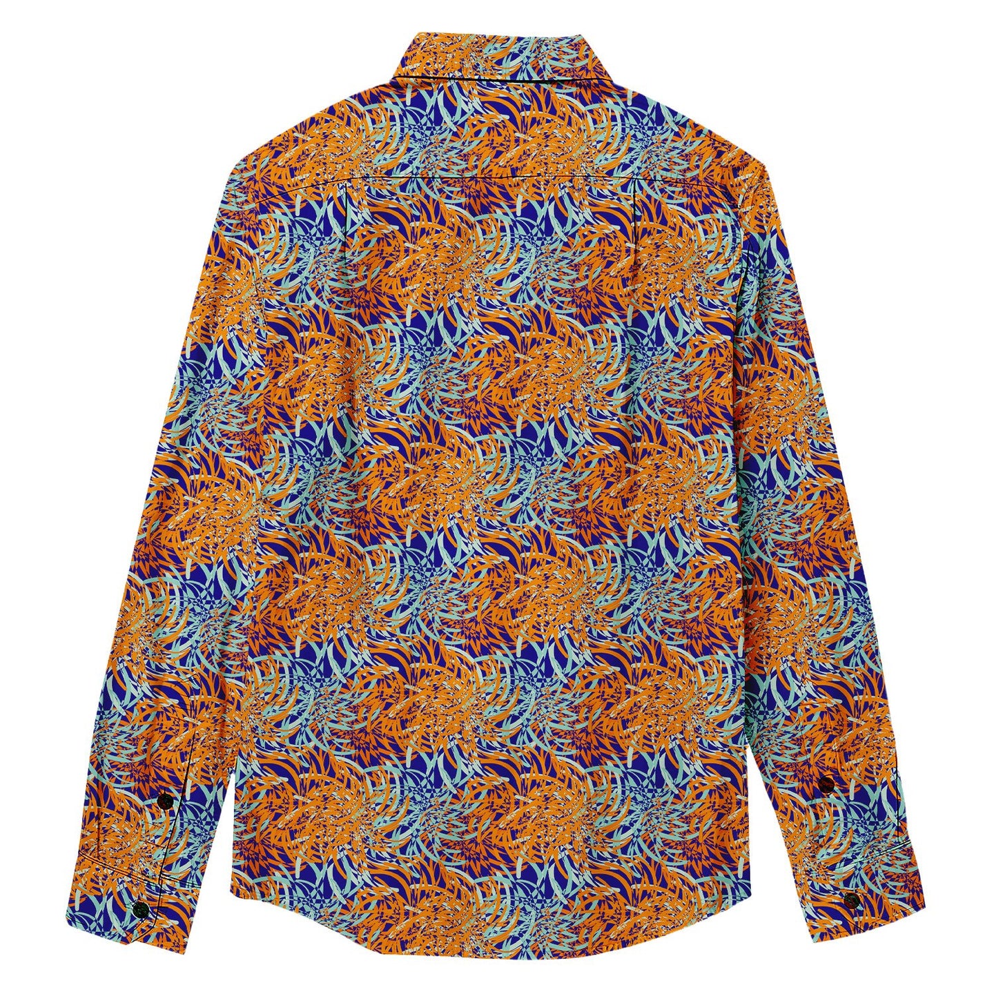 Tropical Leaf Print Long Sleeve Shirt - Bonlax