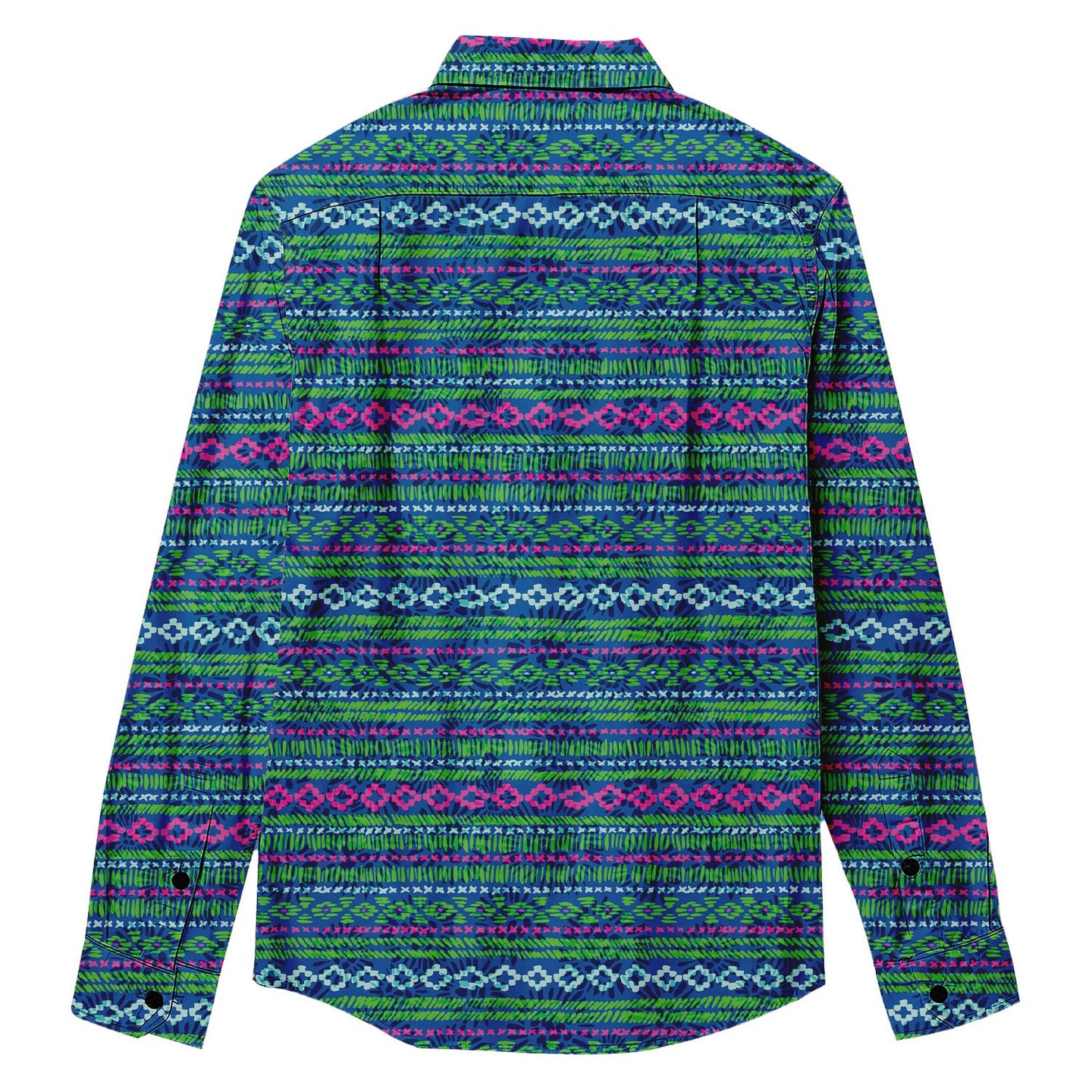 Striped Tribal Pattern Long Sleeve Shirt - Bonlax