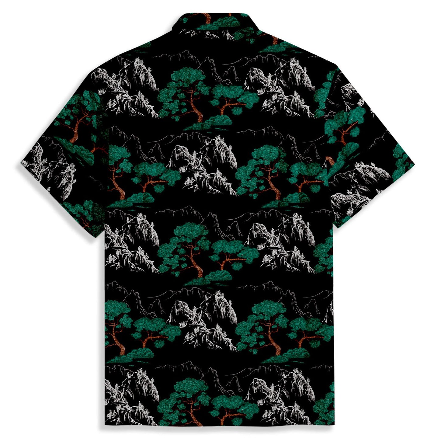 Pine Print Short Sleeve Shirt - Bonlax