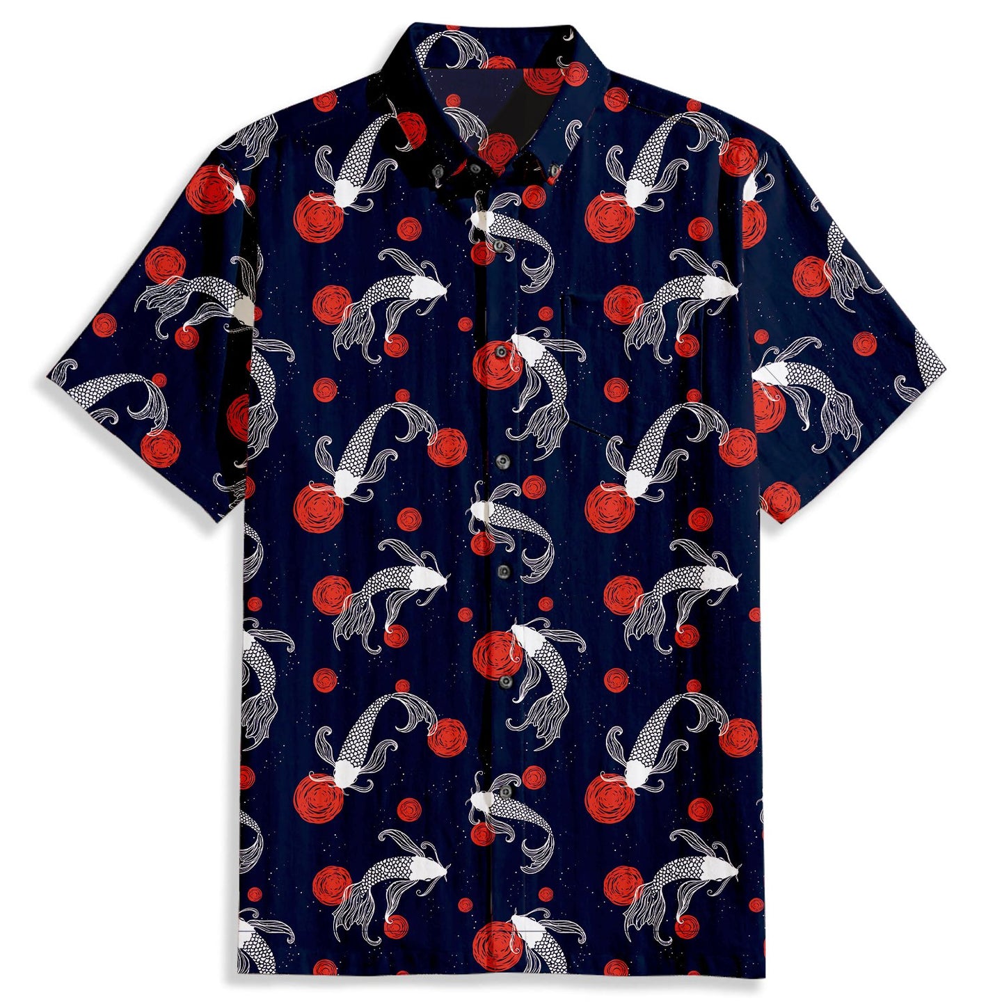 Koi Bubble Print Short Sleeve Shirt - Bonlax