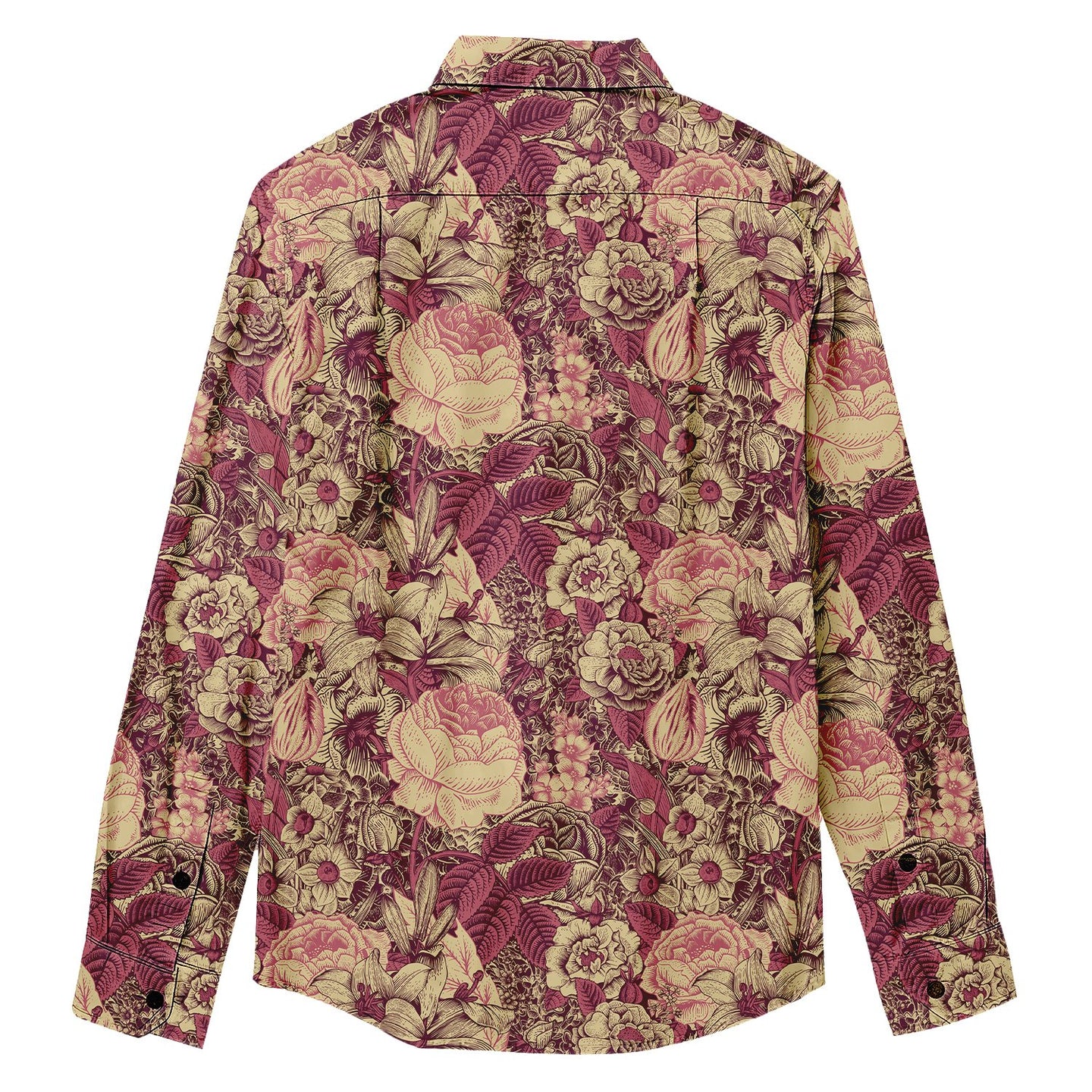 Retro Colorful Flowers Long Sleeve Shirt - Bonlax