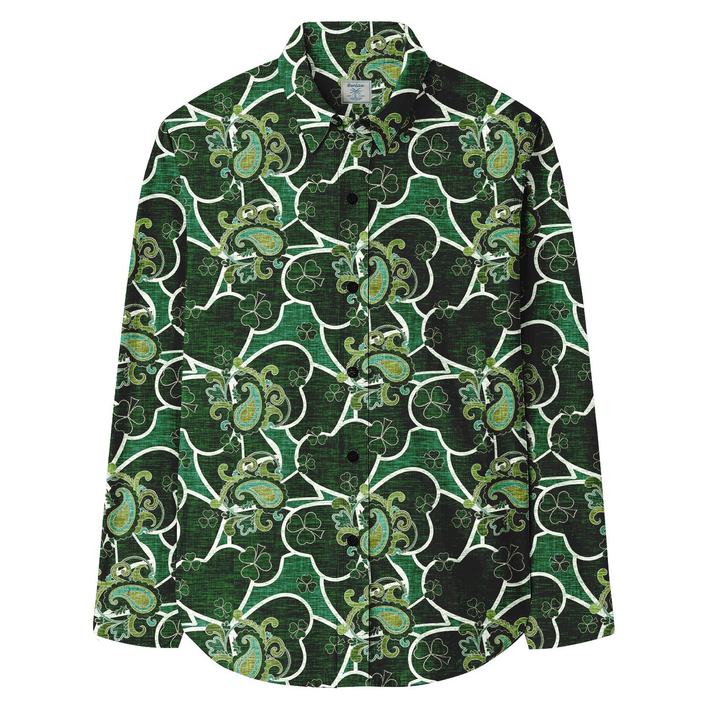 Clover Paisley Print  Long Sleeve Shirt - Bonlax