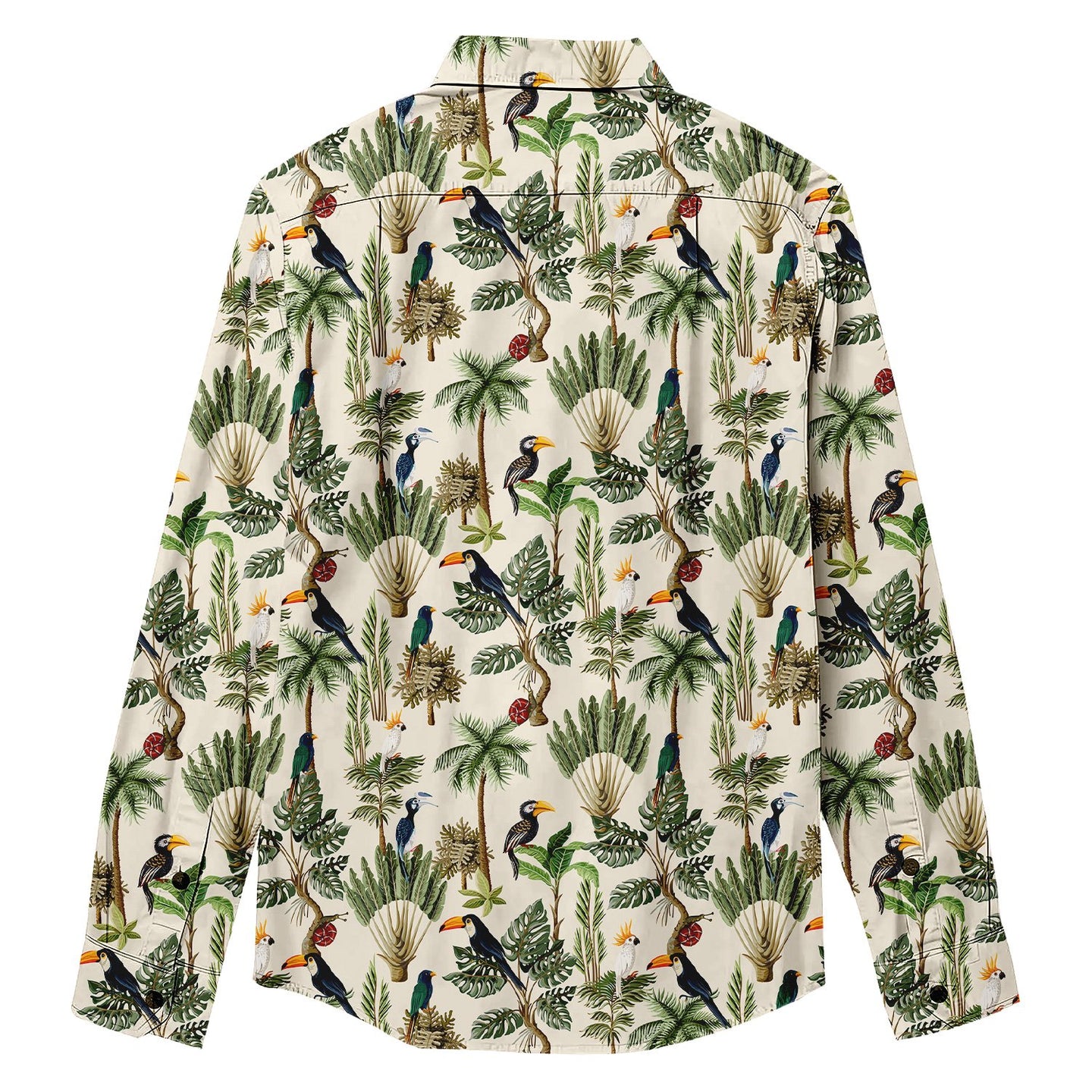 Cheese Vine & Toucan Print Long Sleeve Shirt - Bonlax