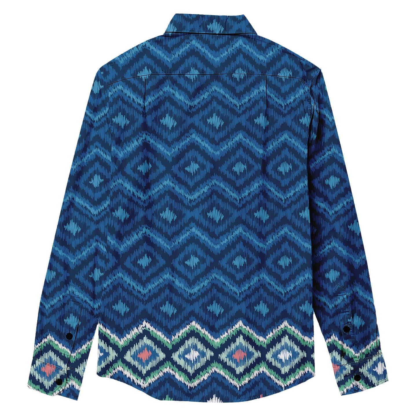 Ethnic Style Diamond Print Long Sleeve Shirt - Bonlax