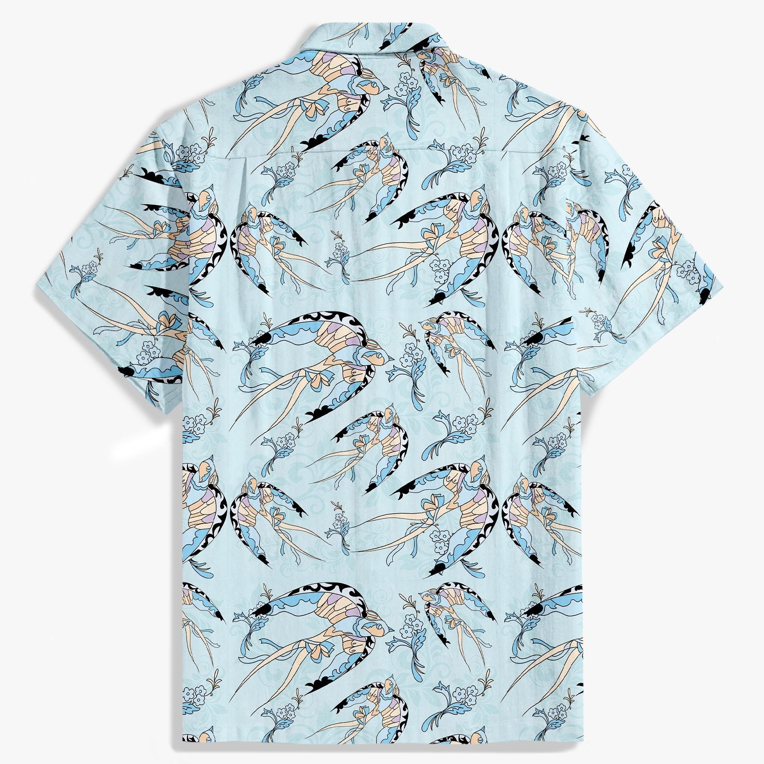 Light blue flying bird shirt-Bonlax