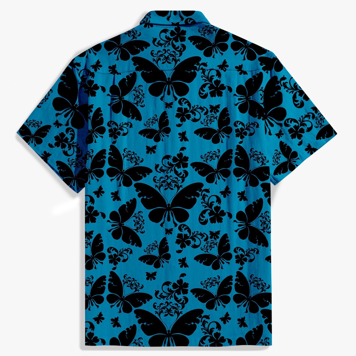 Black butterfly flying pattern shirt in the night sky