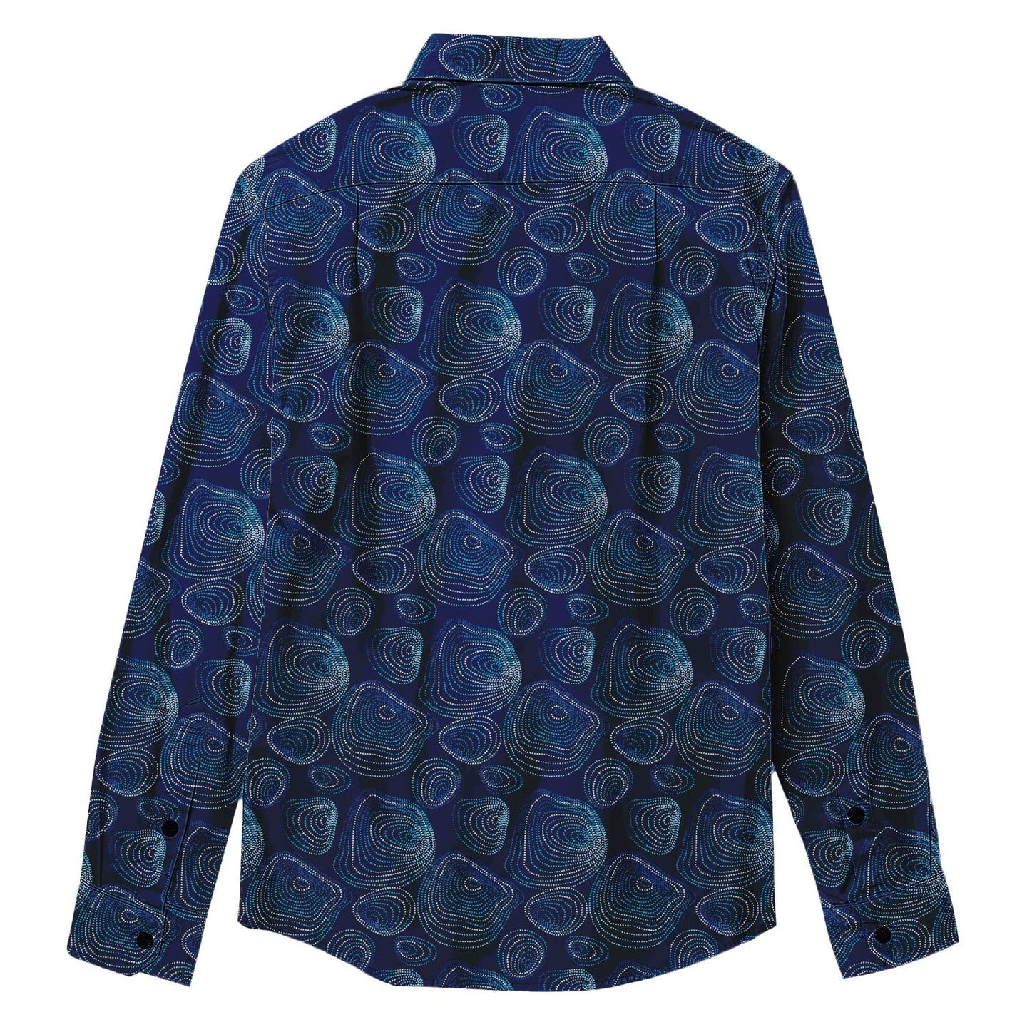 Irregular Ellipse Print Long Sleeve Shirt - Bonlax