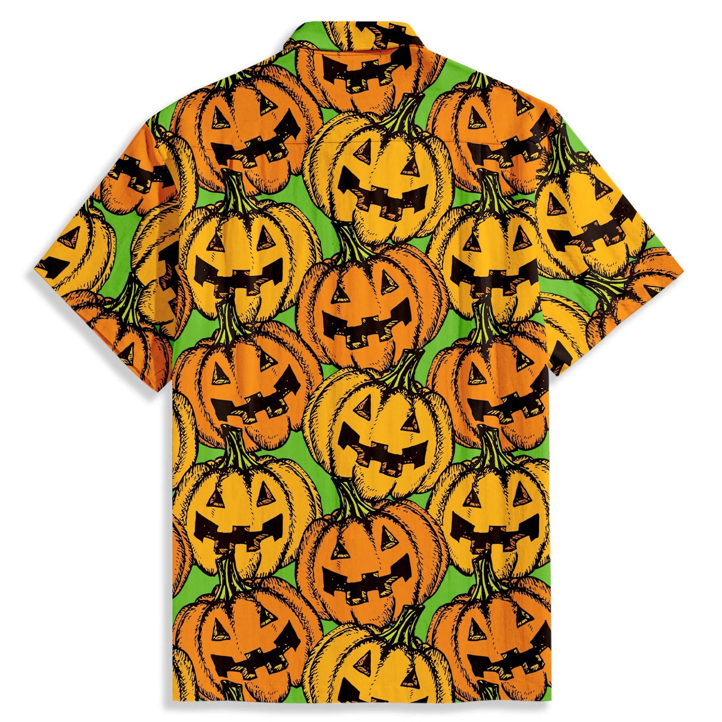 Pumpkin Simple Drawing Print Short Sleeve Shirt - Bonlax