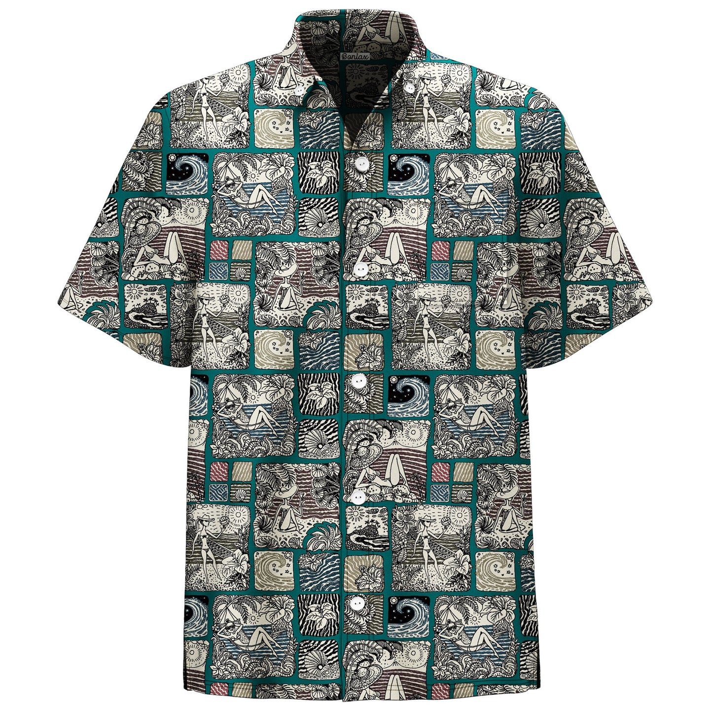 Seaside Beach Scenery Short Sleeve Shirt - Bonlax