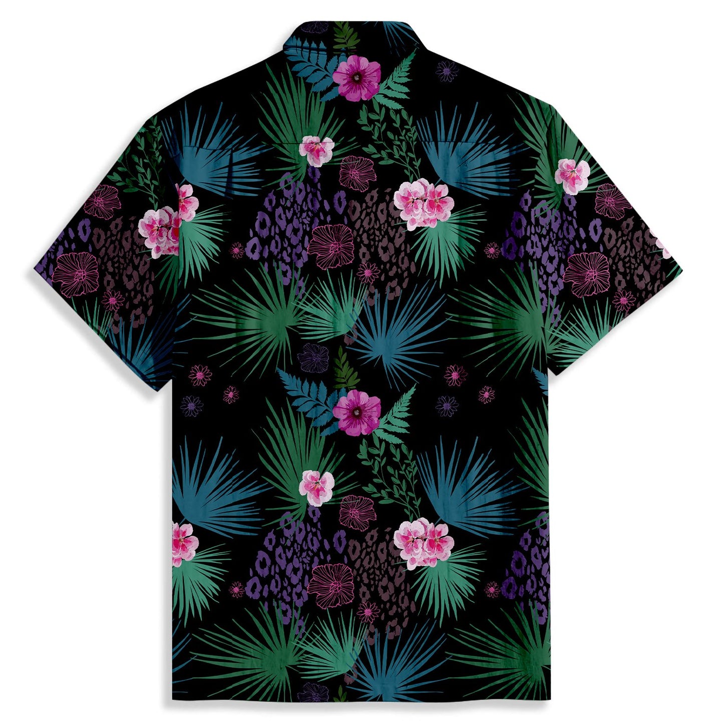 Plum Bossom Print Short Sleeve Shirt - Bonlax