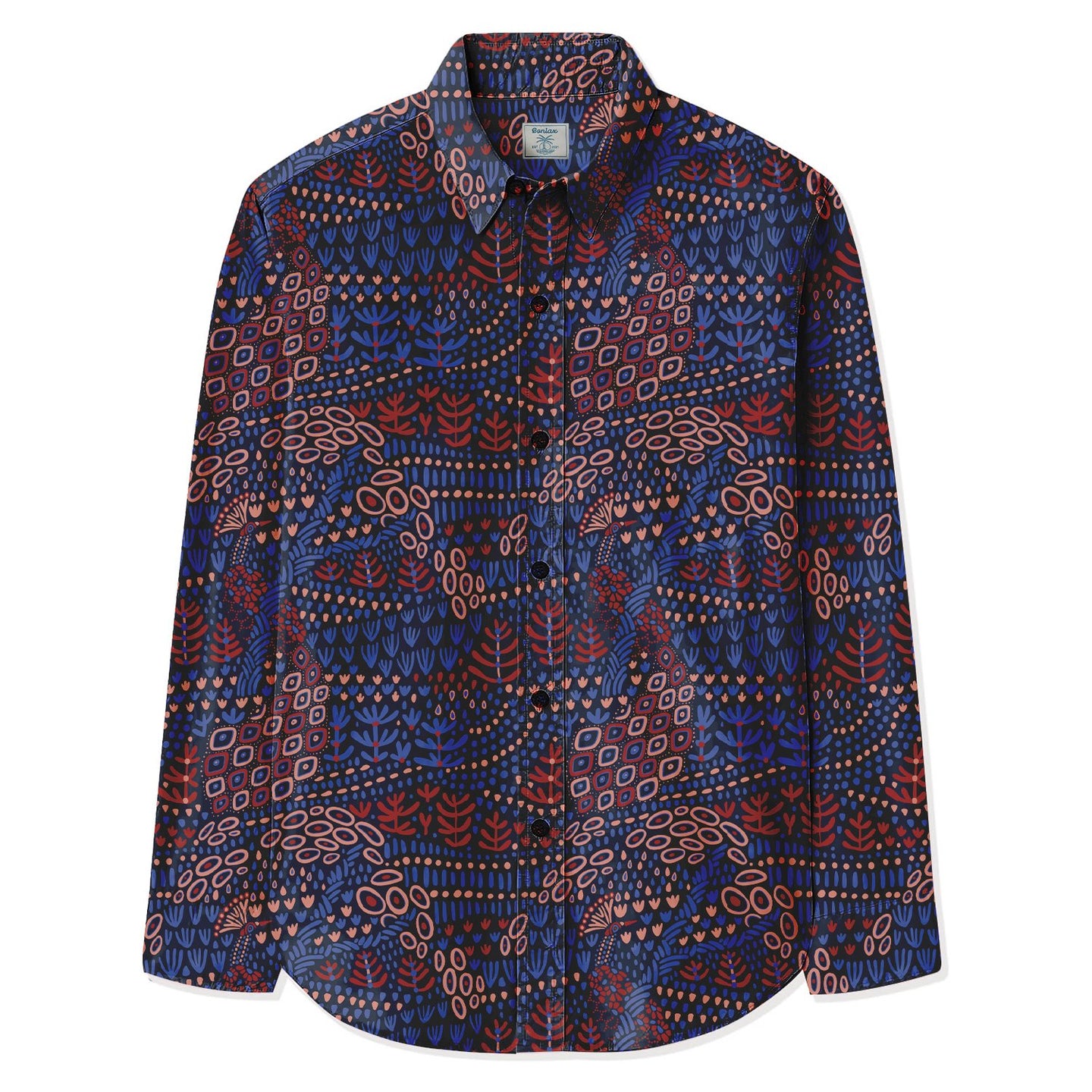 Multicolor Simple Strokes Print  Long Sleeve Shirt - Bonlax