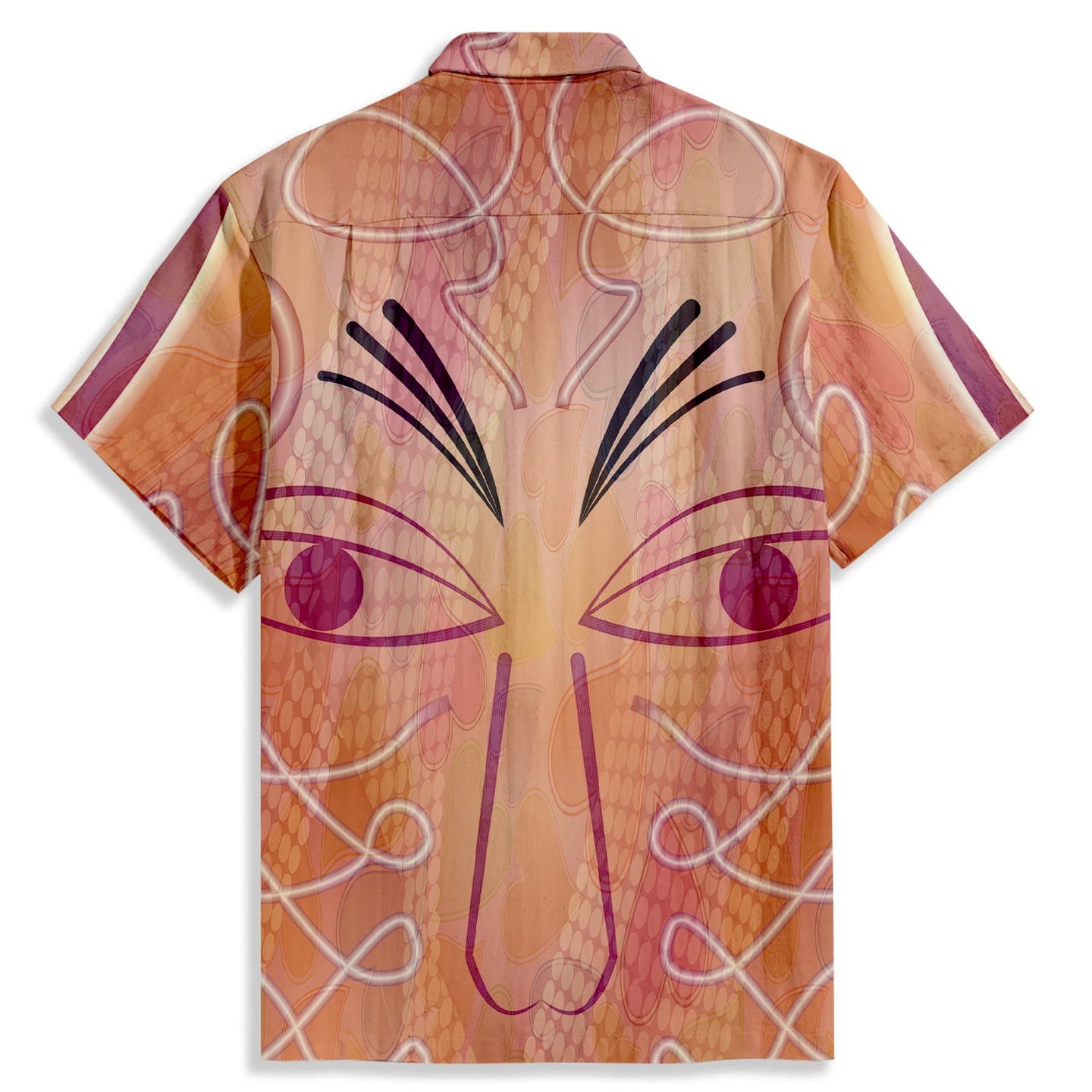 Carnival Mask Print Short Sleeve Shirt - Bonlax