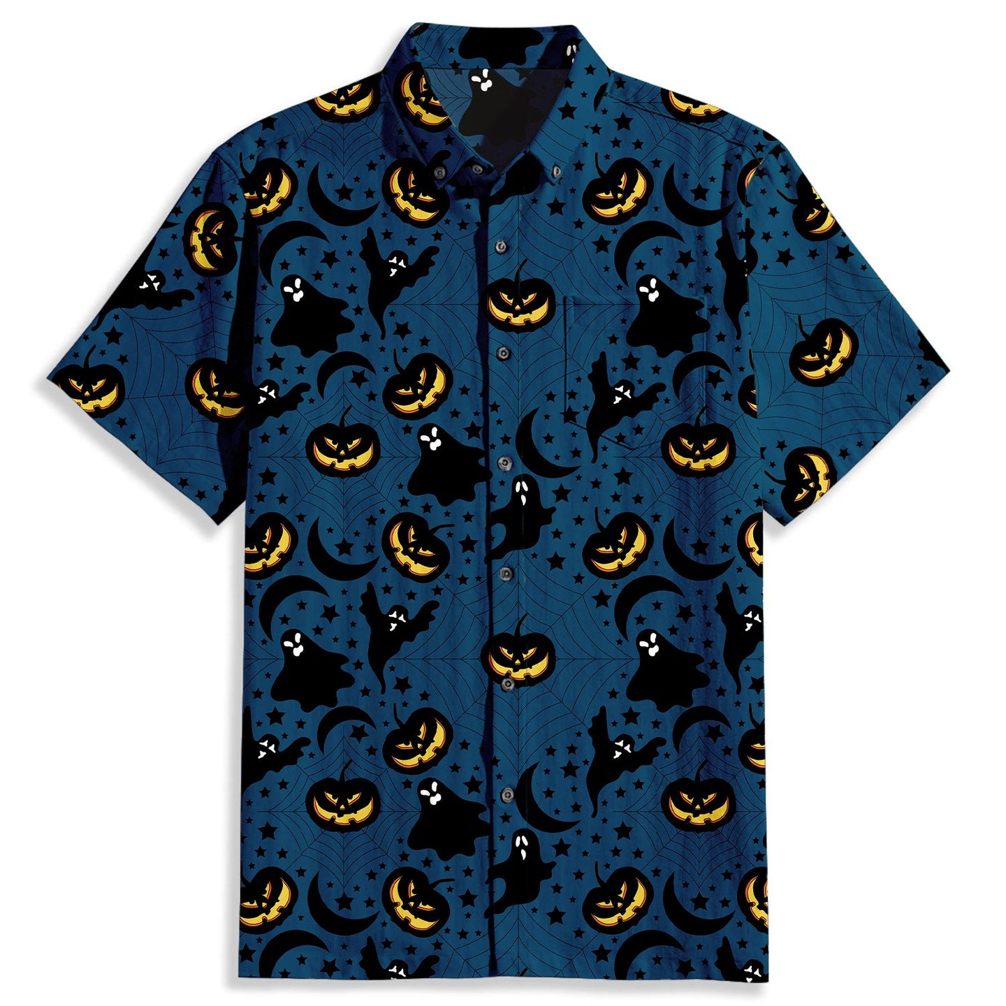 Halloween Elf Ghost Print Short Sleeve Shirt - Bonlax