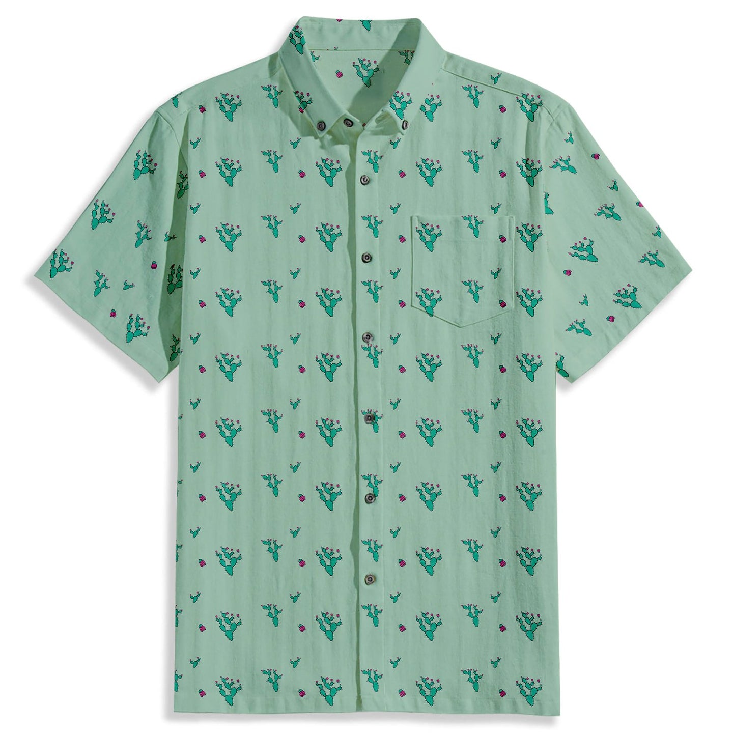 Cactus Print Short Sleeve Shirt - Bonlax