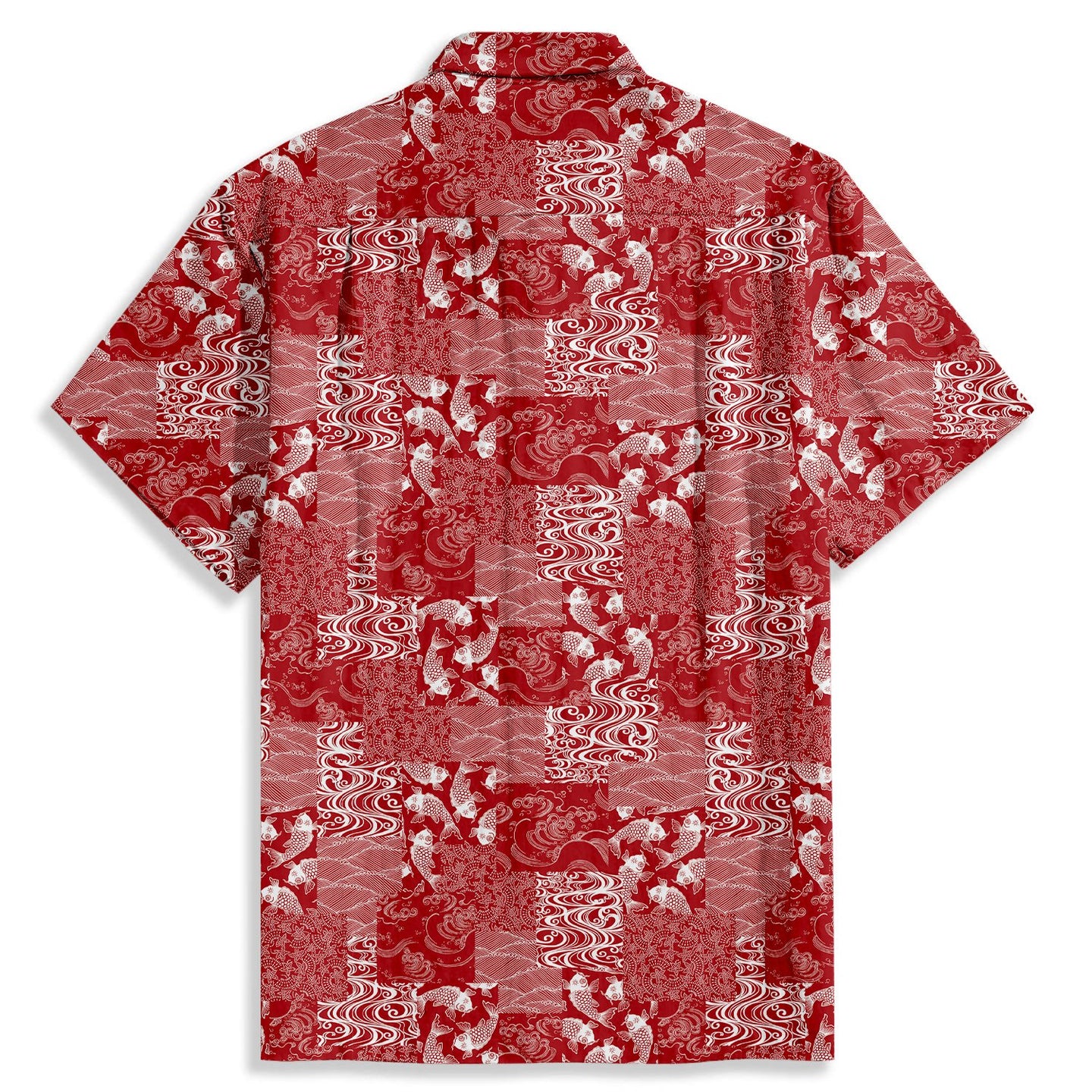 Japanese Koi Print Short Sleeve Shirt - Bonlax