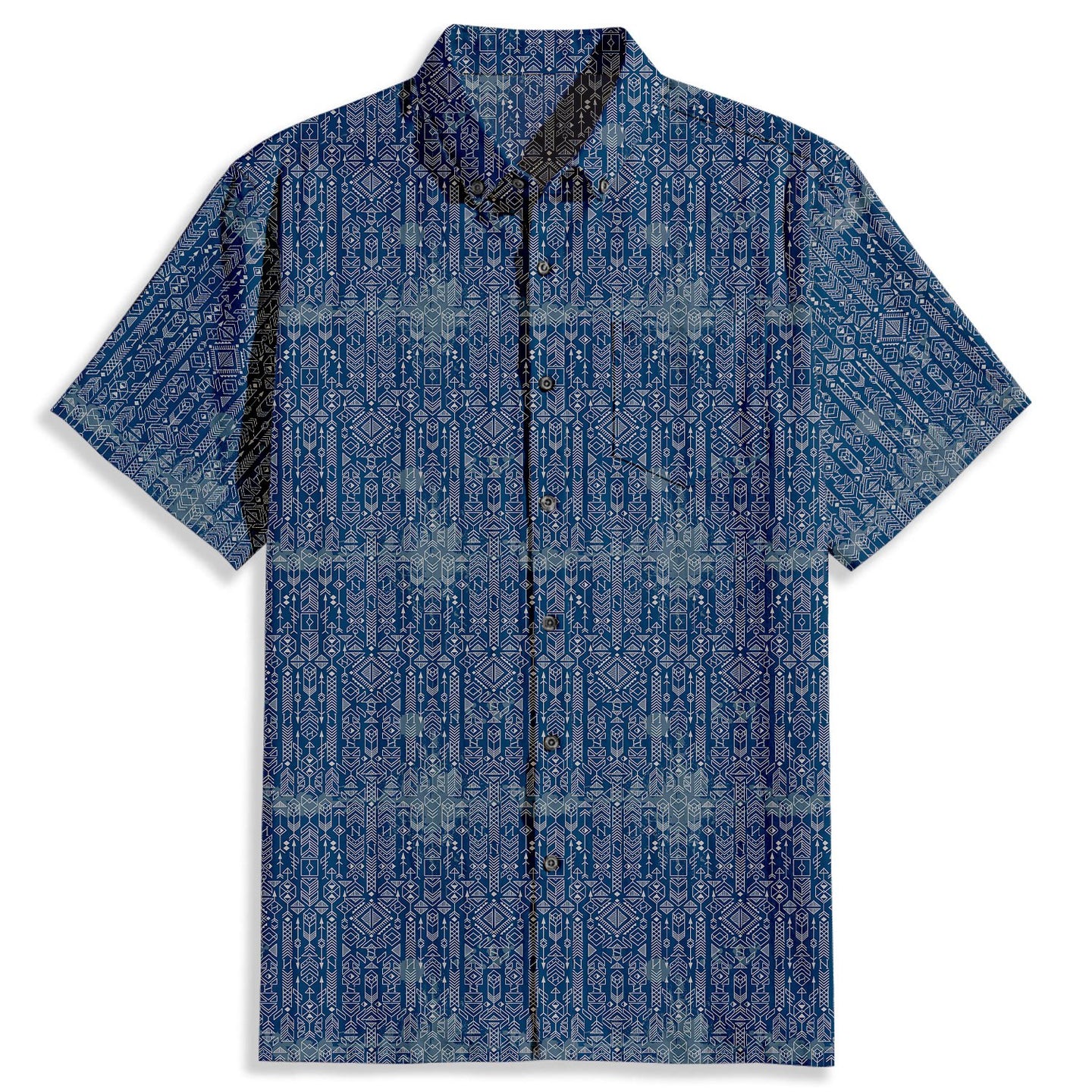 Three-dimensional Geometric Pattern Print Short Sleeve Shirt - Bonlax