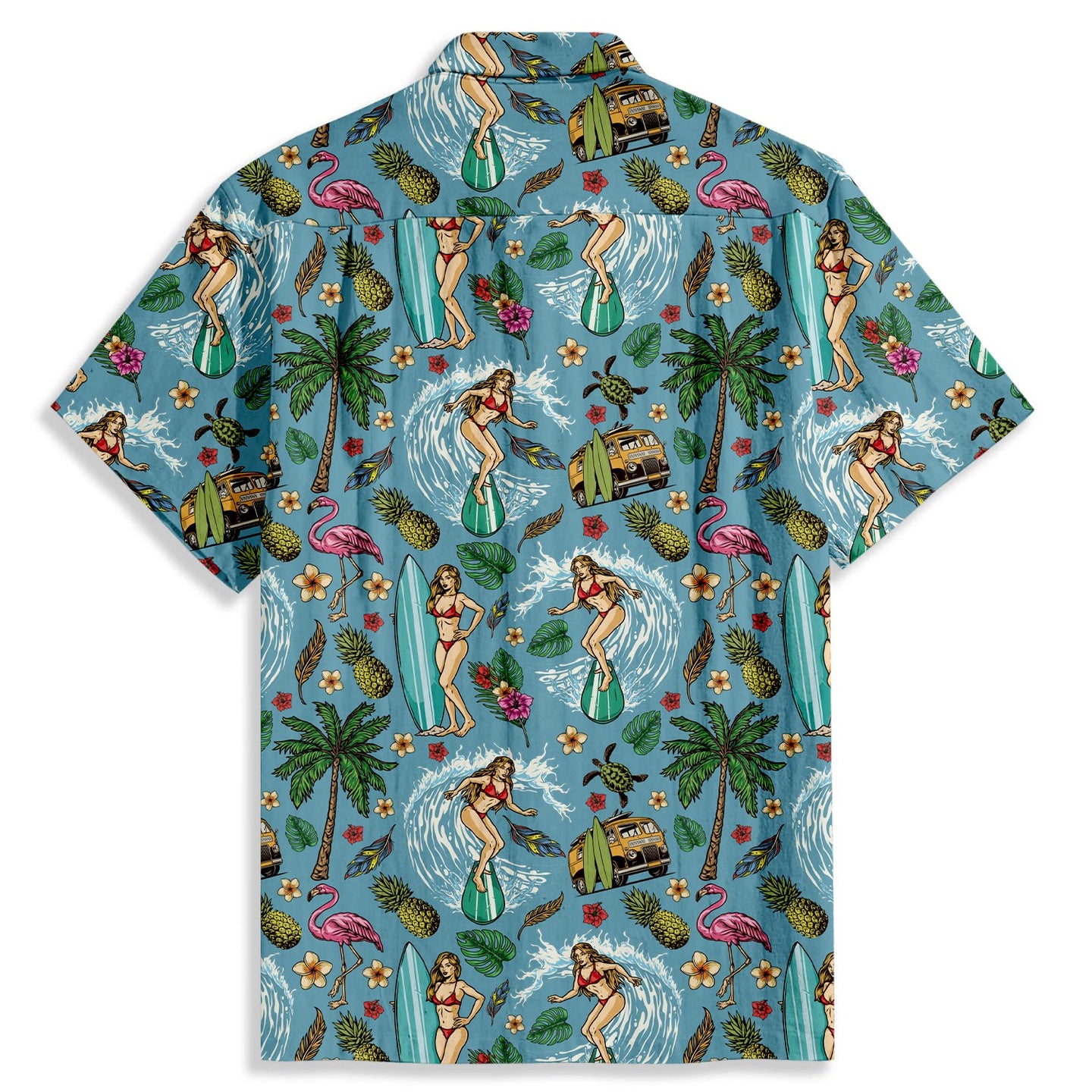 Sea Surf Bus Print Short Sleeve Shirt - Bonlax