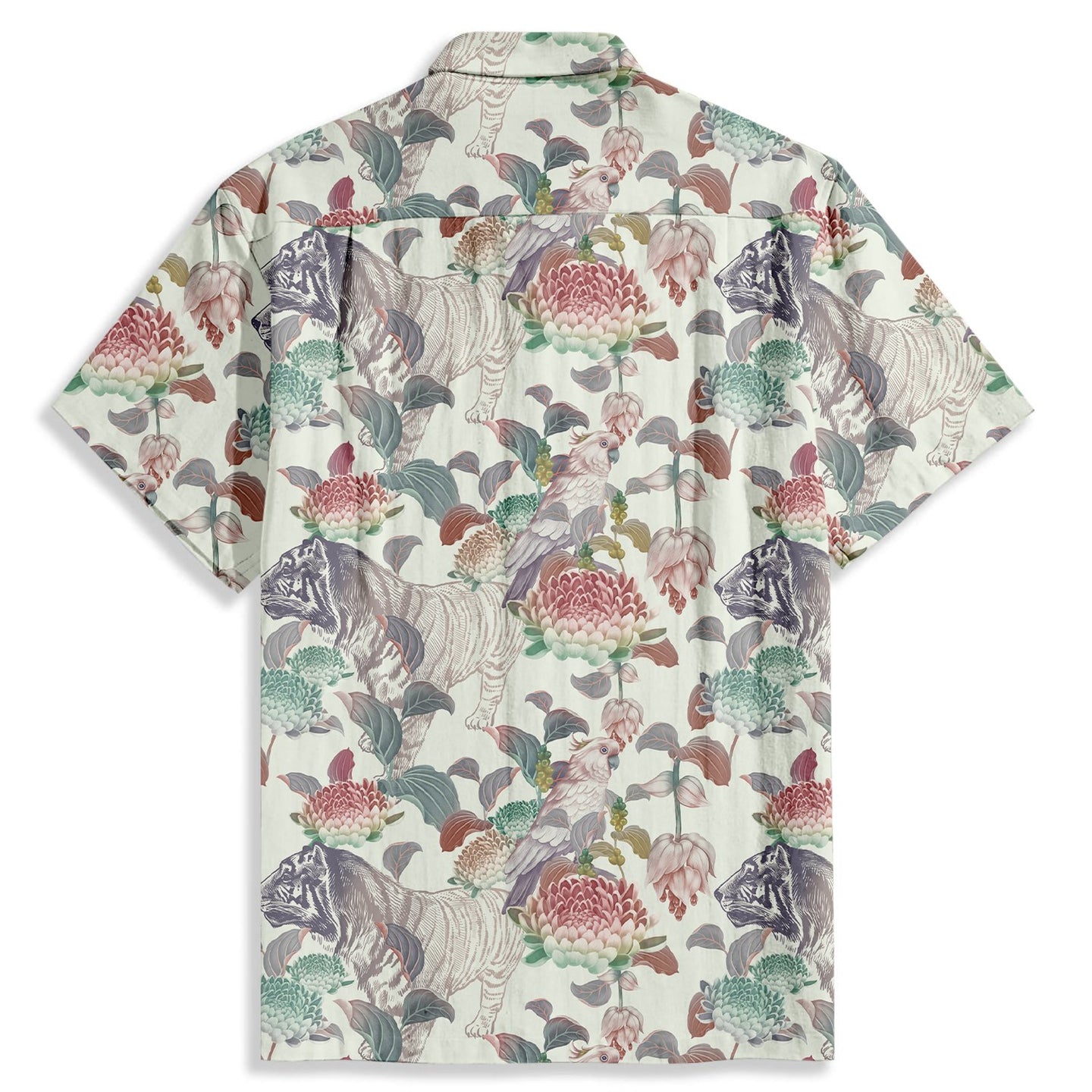 Parrot Branch Tiger Print Short Sleeve Shirt - Bonlax