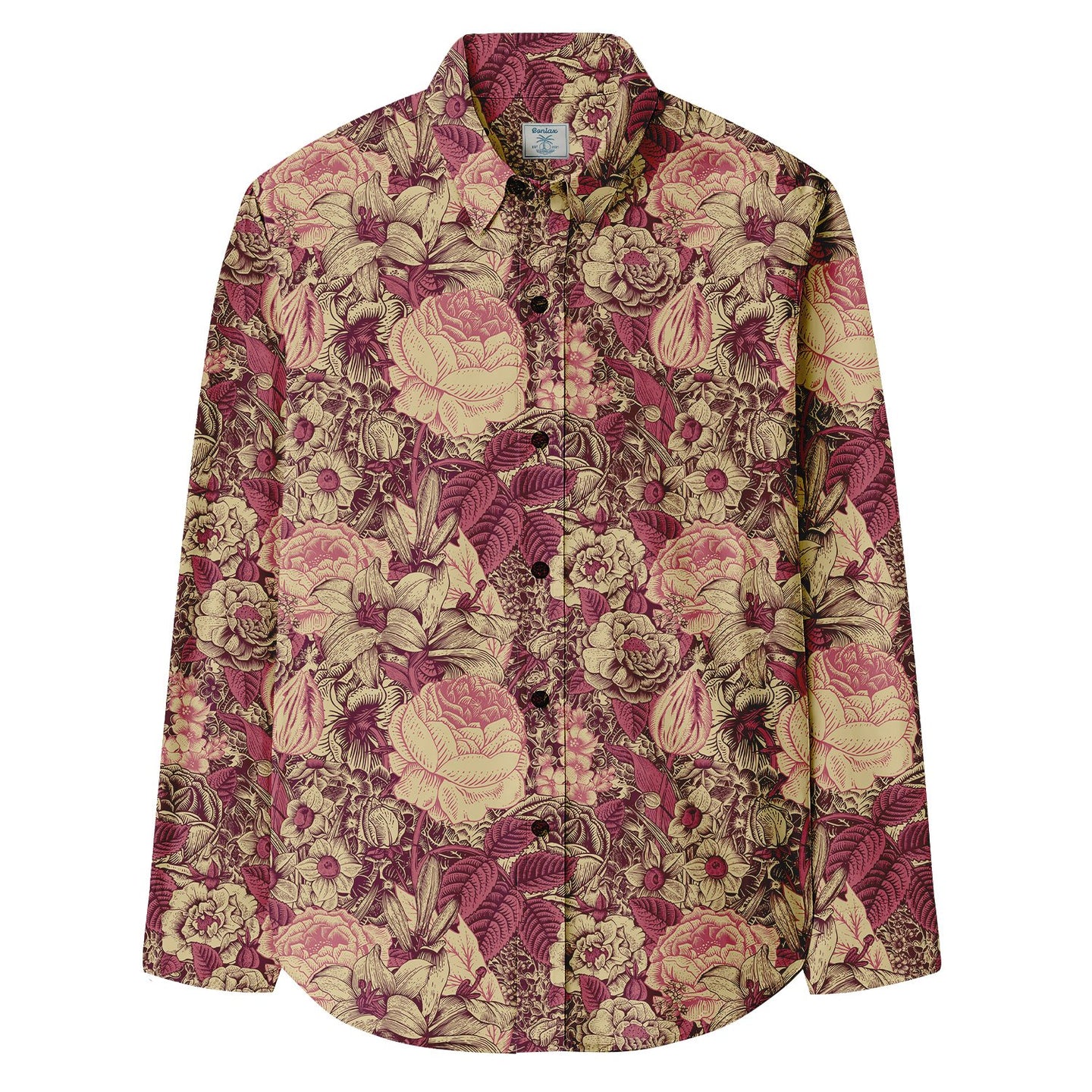 Retro Colorful Flowers Long Sleeve Shirt - Bonlax