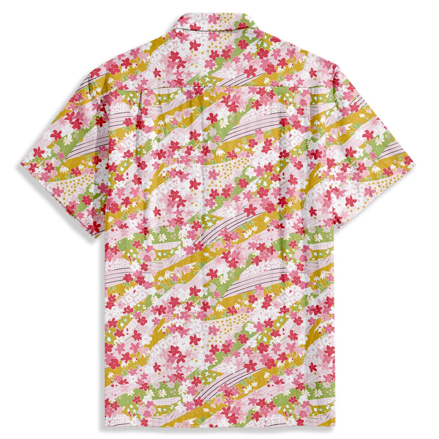 Floral Stripes Short Sleeve Shirt - Bonlax