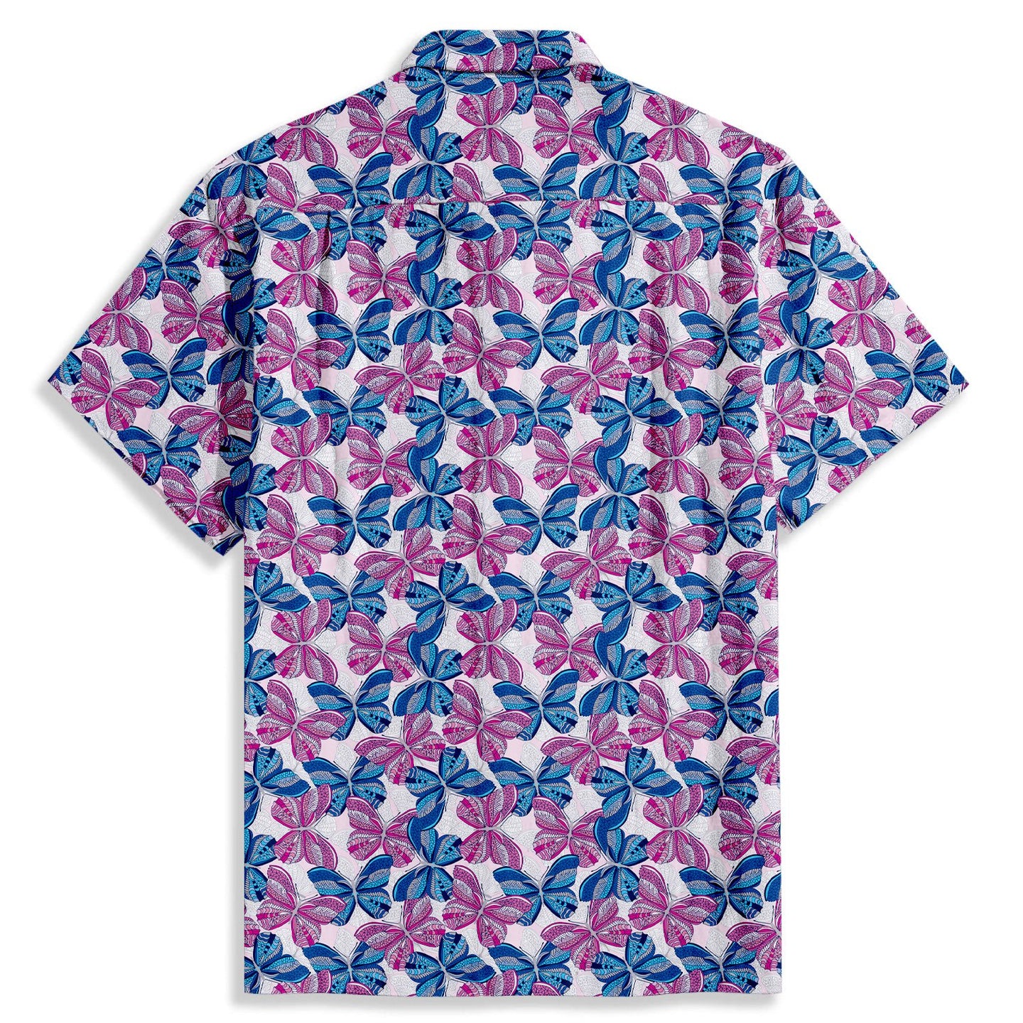 Colorful Butterfly Print Short Sleeve Shirt - Bonlax