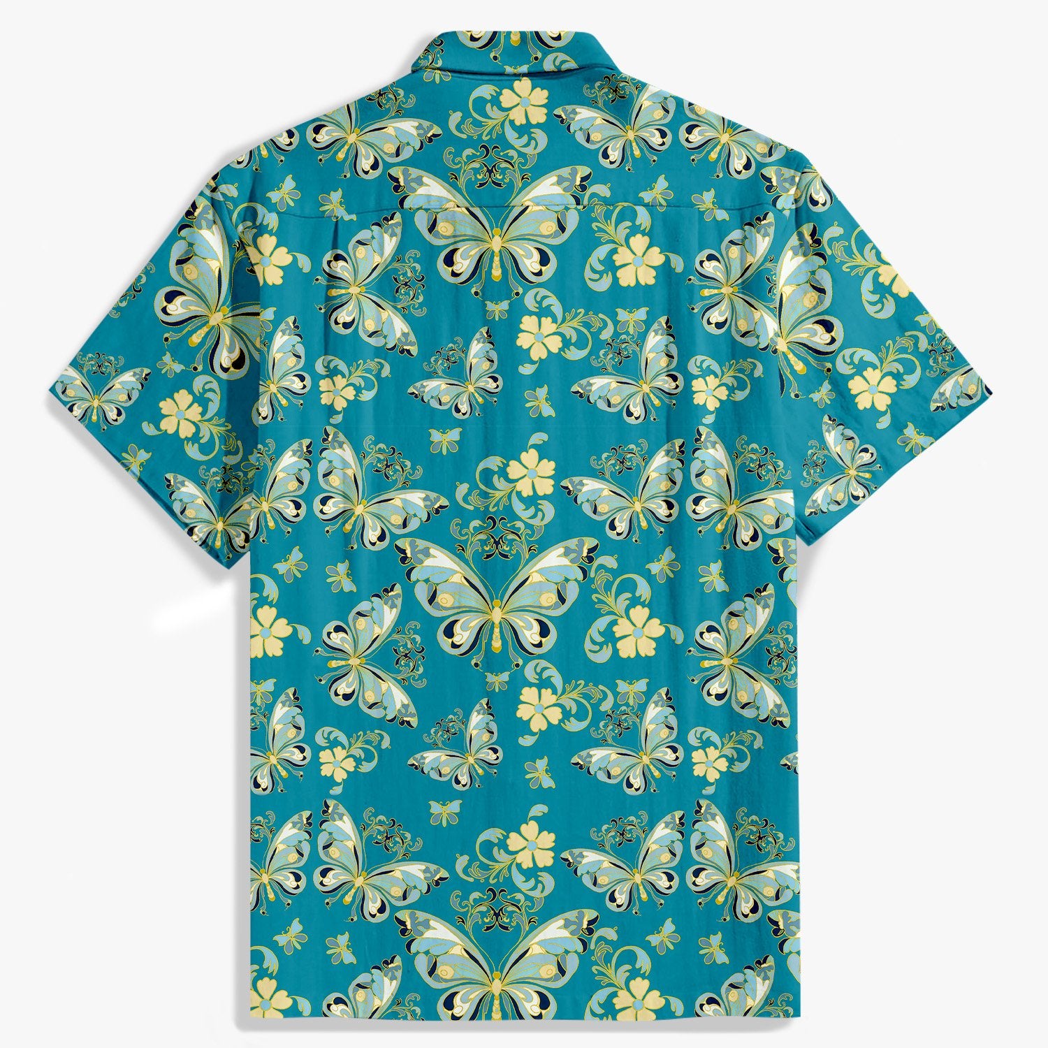 Green butterfly flying pattern shirt-Bonlax