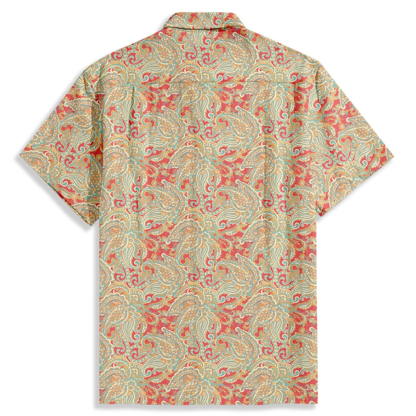 Paisley Folk Style Pattern Short Sleeve Shirt - Bonlax